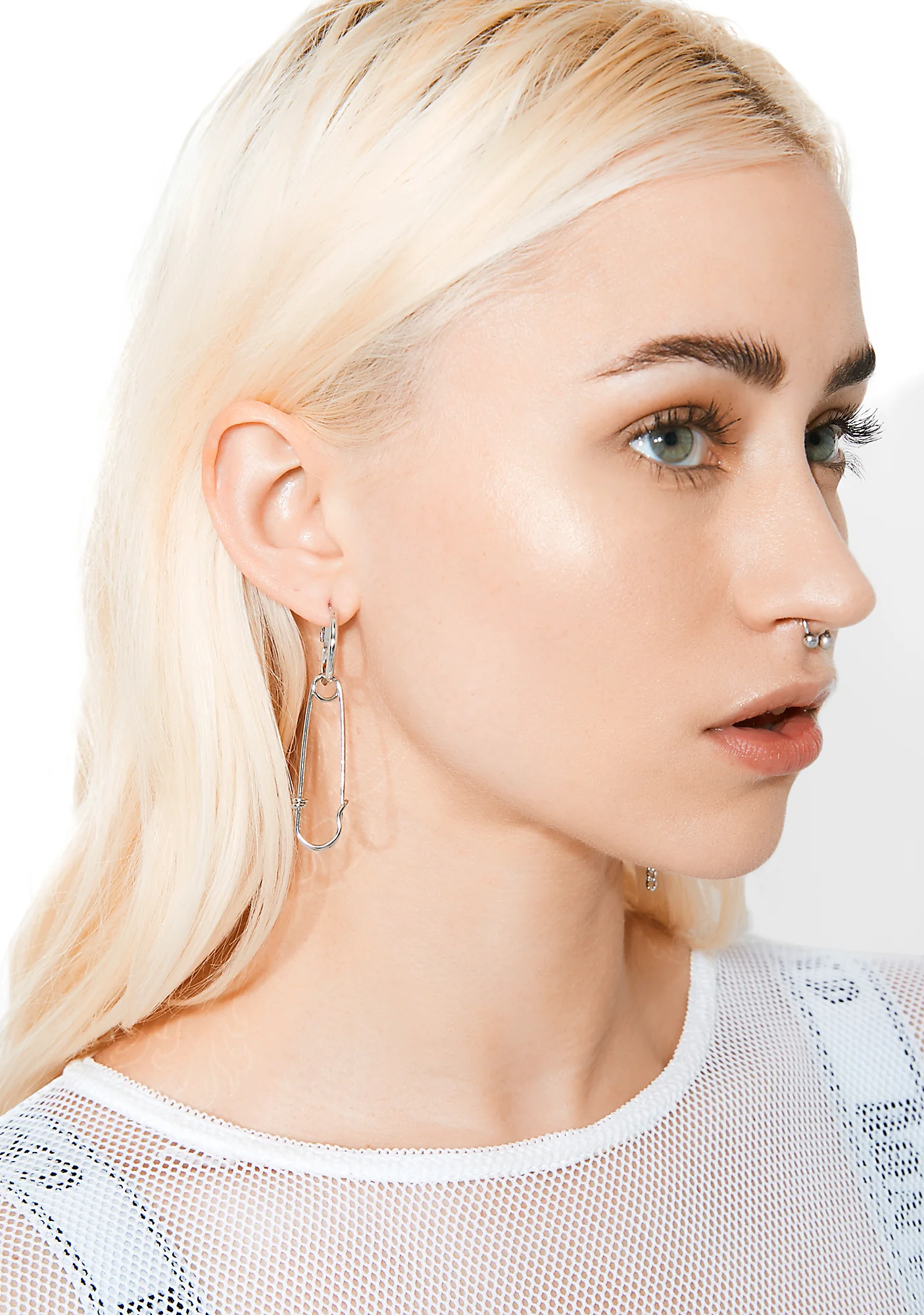 Against The Grain Safety Pin Earrings - Image 4
