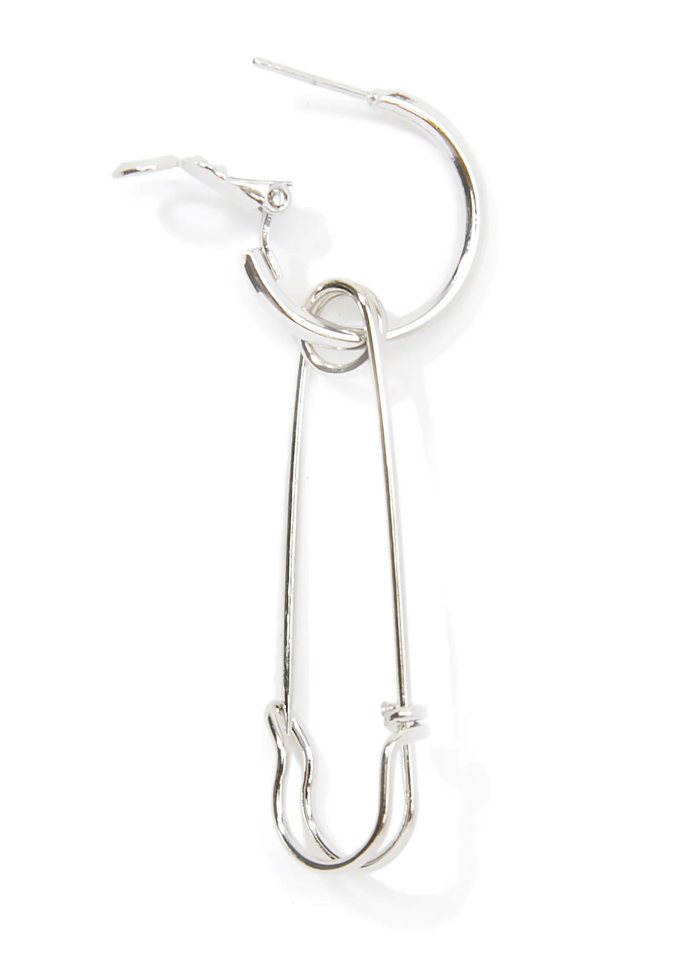 Against The Grain Safety Pin Earrings - Image 5
