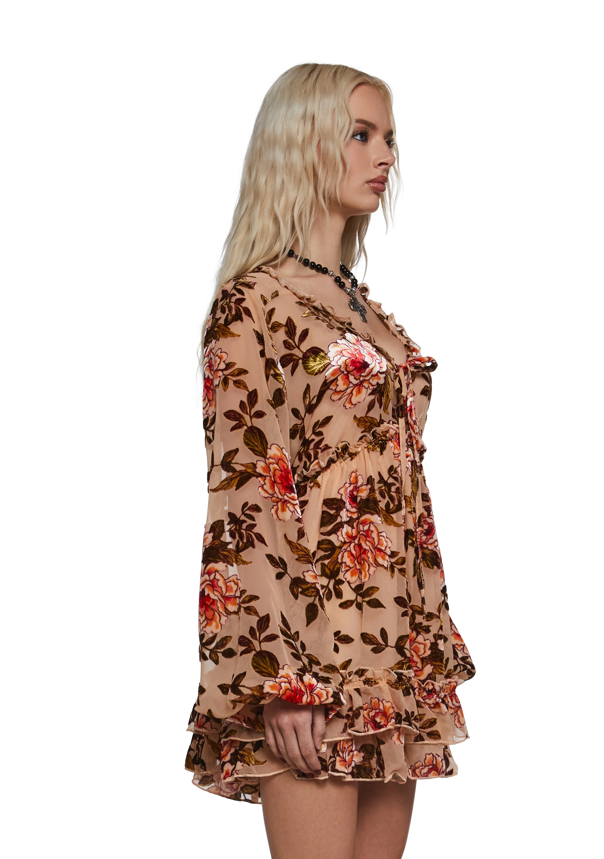 Clementine Printed Velvet Dress - Image 3