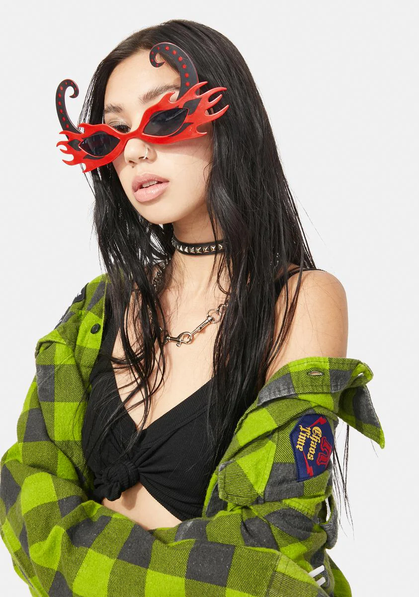 All Ablaze Flame Party Sunglasses - Image 3
