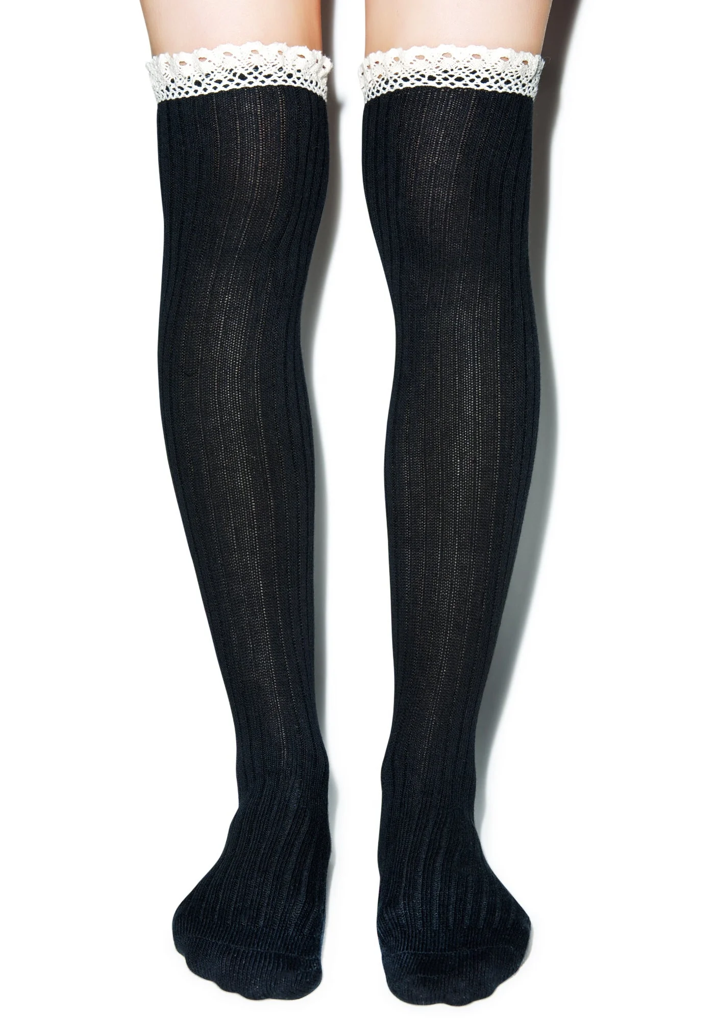 All About That Lace Knee High Socks - Black - Image 3