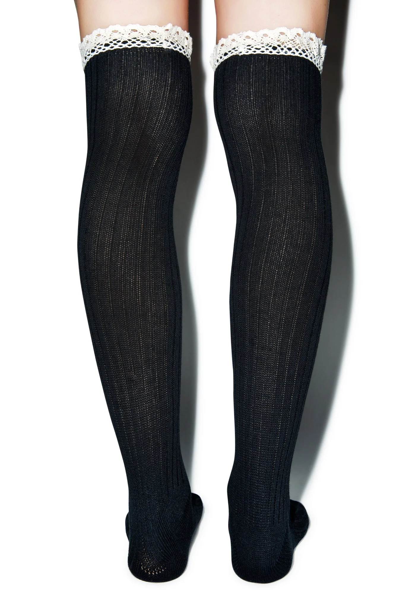 All About That Lace Knee High Socks - Black - Image 7