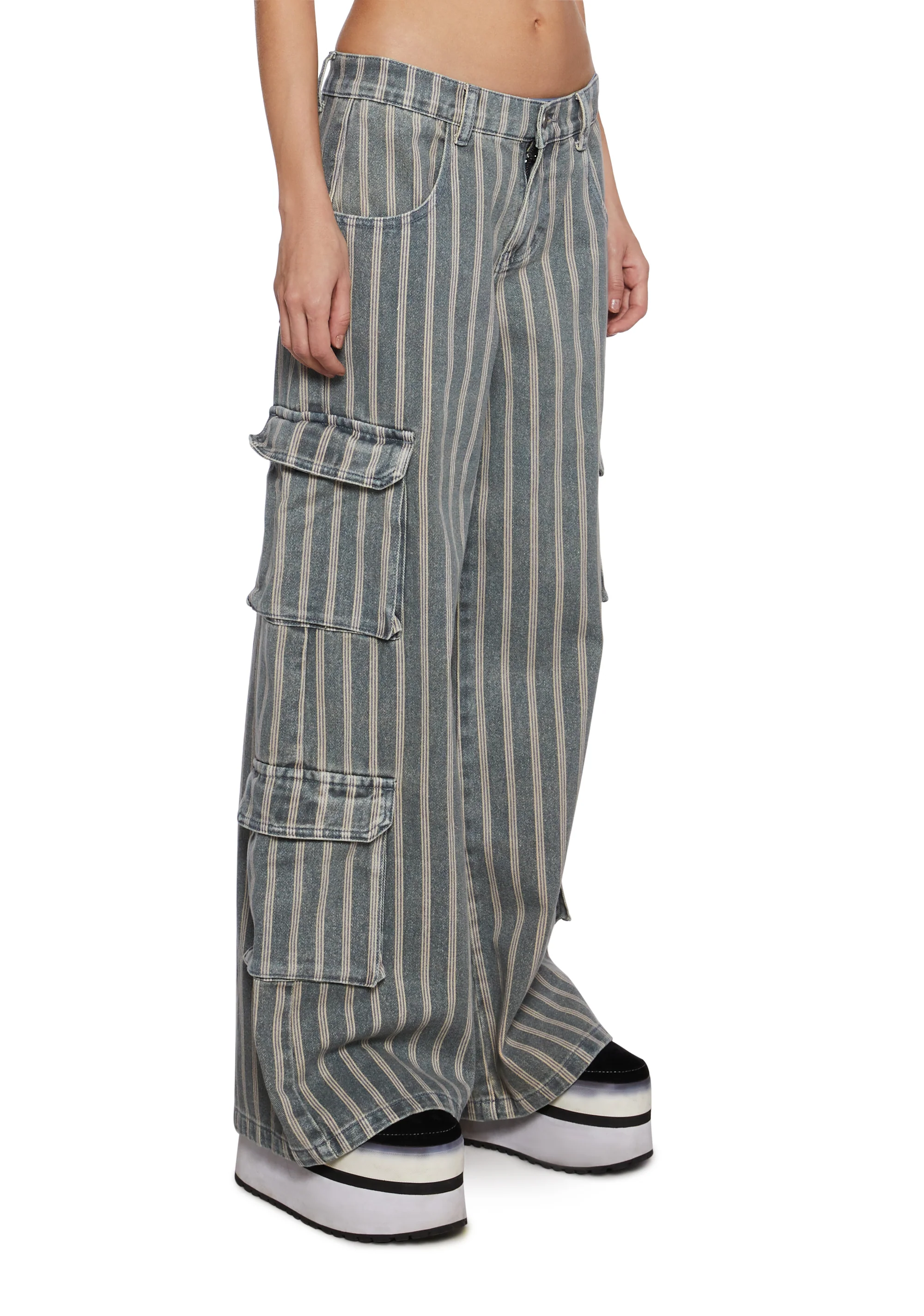 All I Do Striped Cargo Pants - Image 3