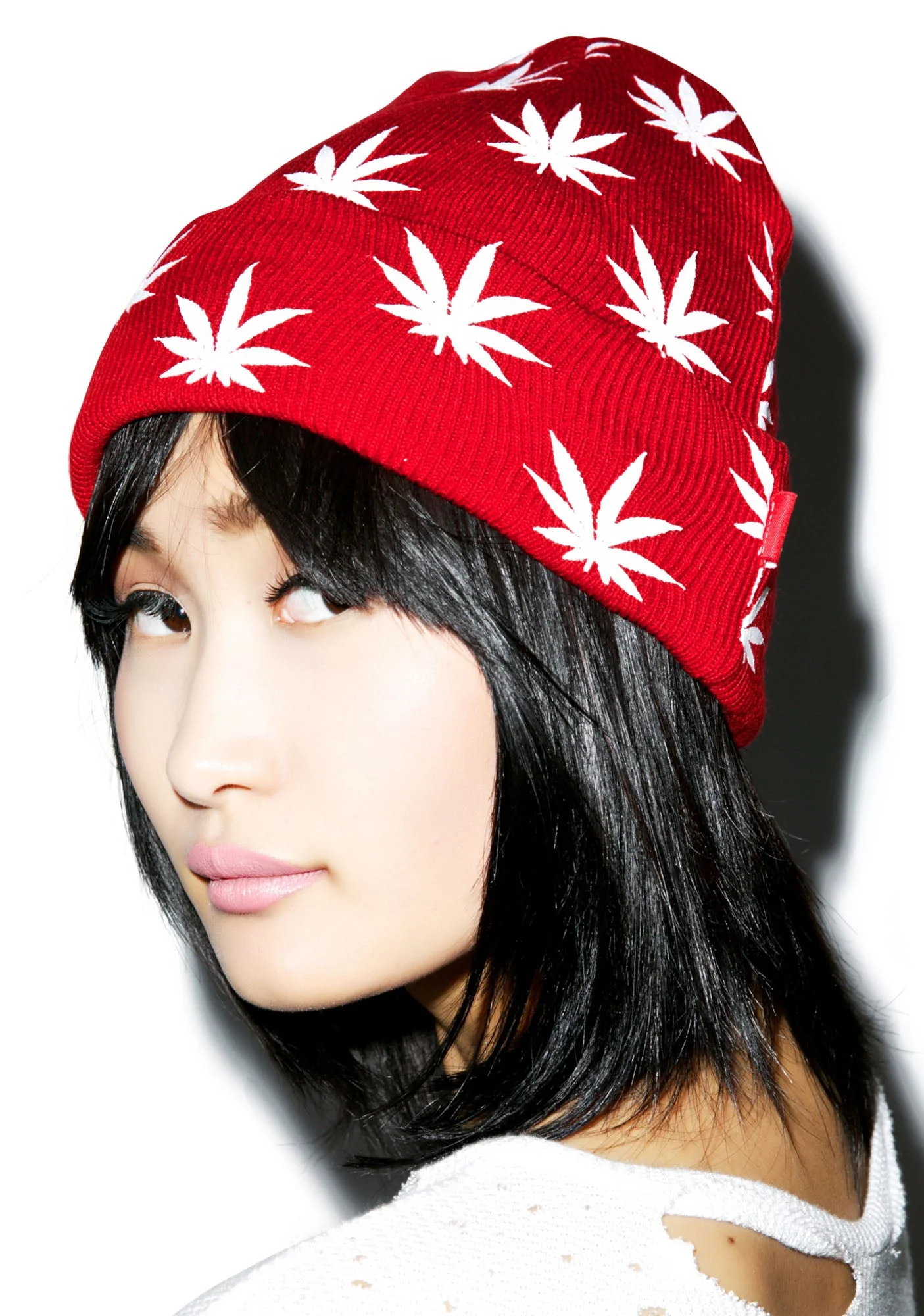 All Over Mary Jane Beanie - Red - Image 2