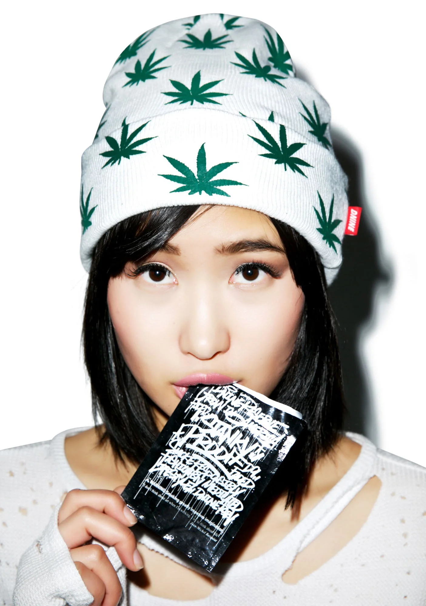 All Over Mary Jane Beanie - Red - Image 7