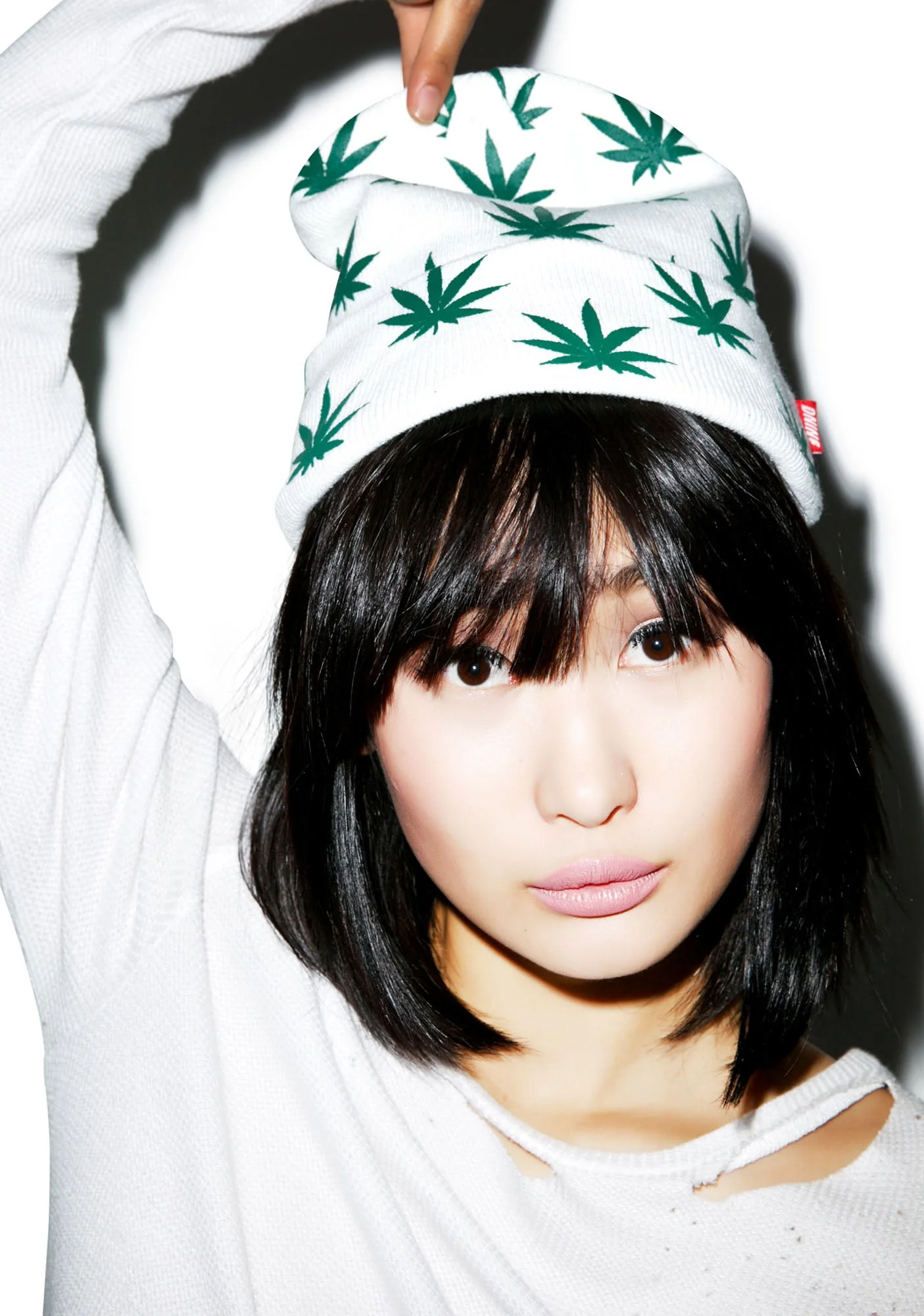 All Over Mary Jane Beanie - Red - Image 9