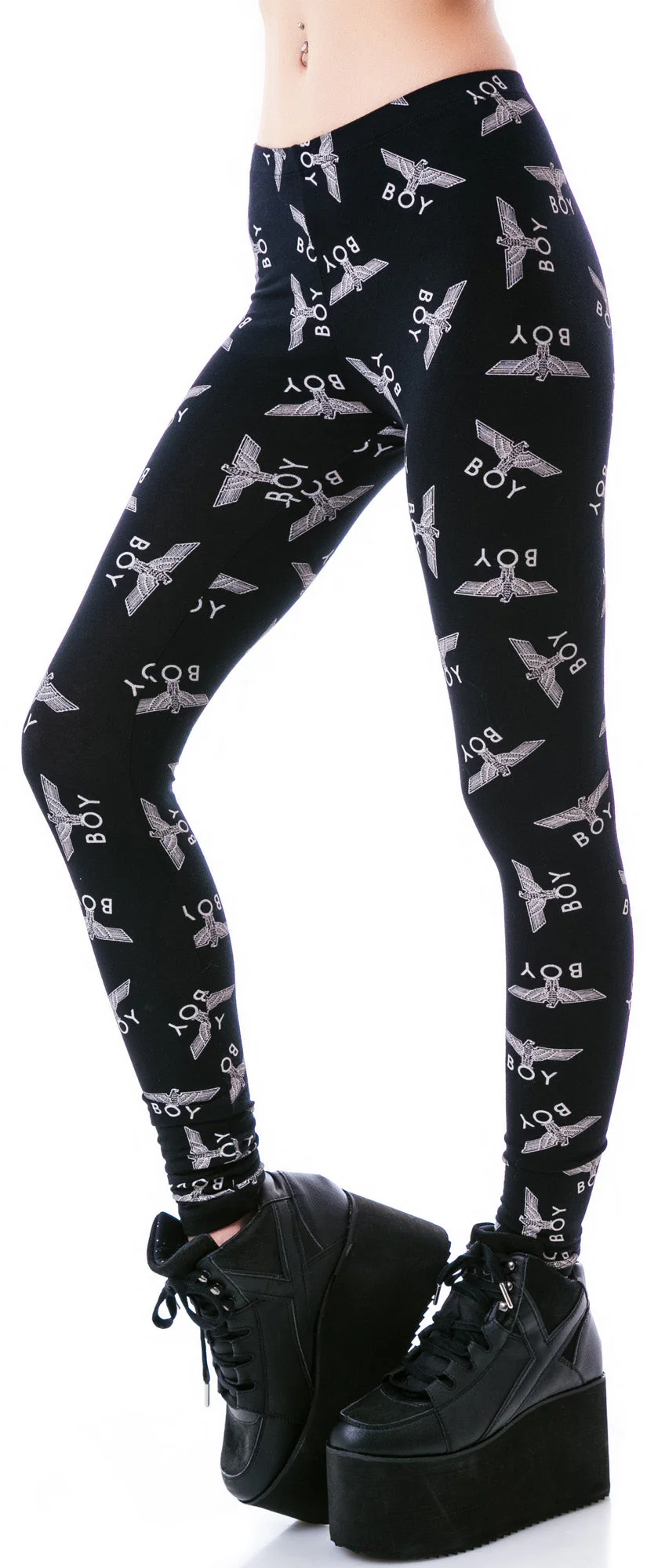 Allover Eagle BOY Standard Leggings - Black - Image 4