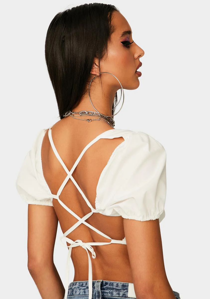 Allure Lace Up Crop Top - Image 2