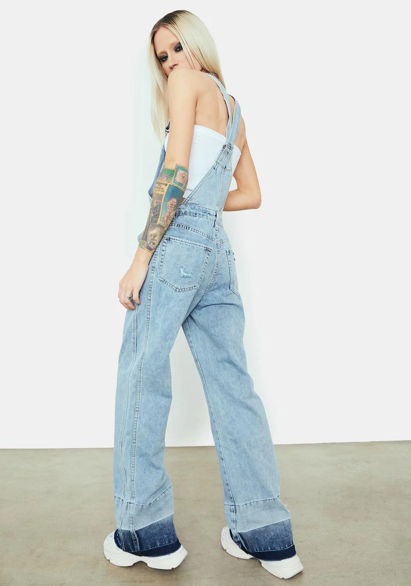Almost Lover Relaxed Denim Overalls - Image 4