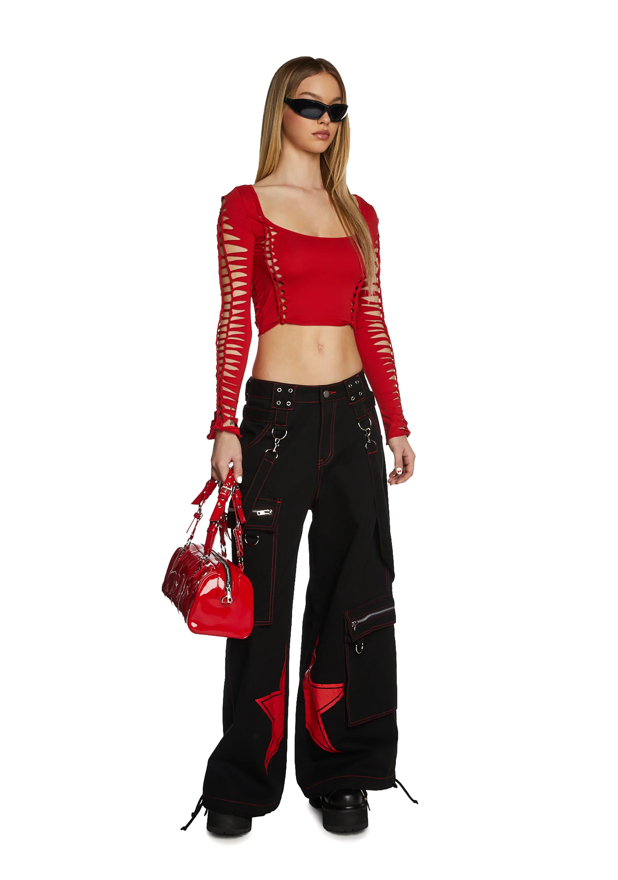 Alternative Spells Long Sleeve Top - Red - Image 2