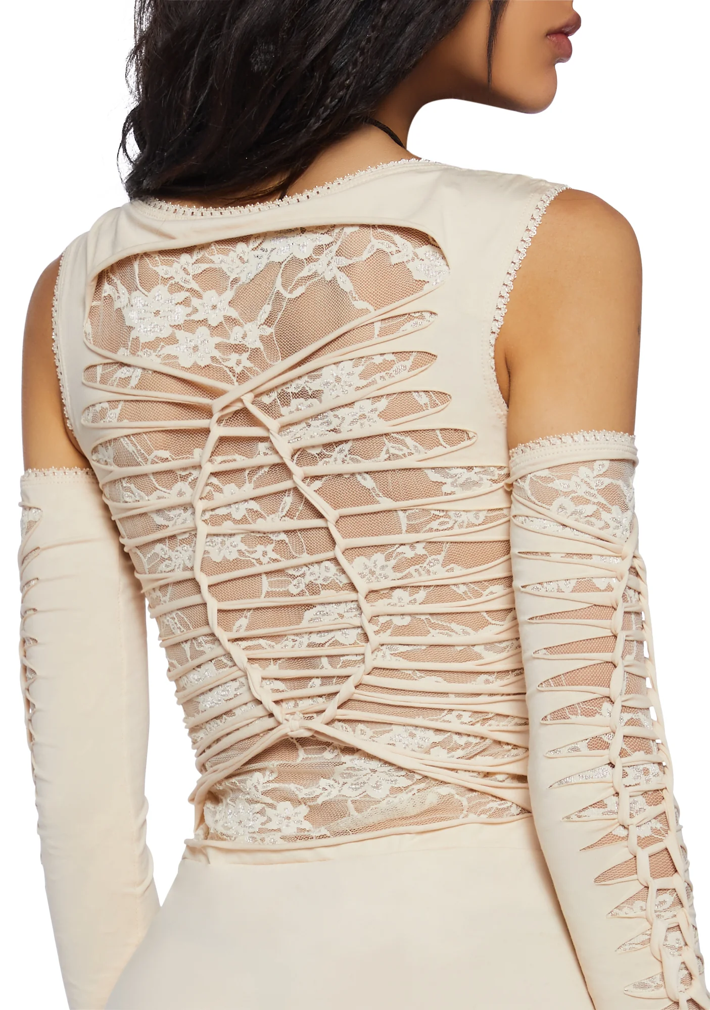 Alternative Spells Mini Dress & Gloves Set-Off White - Image 5