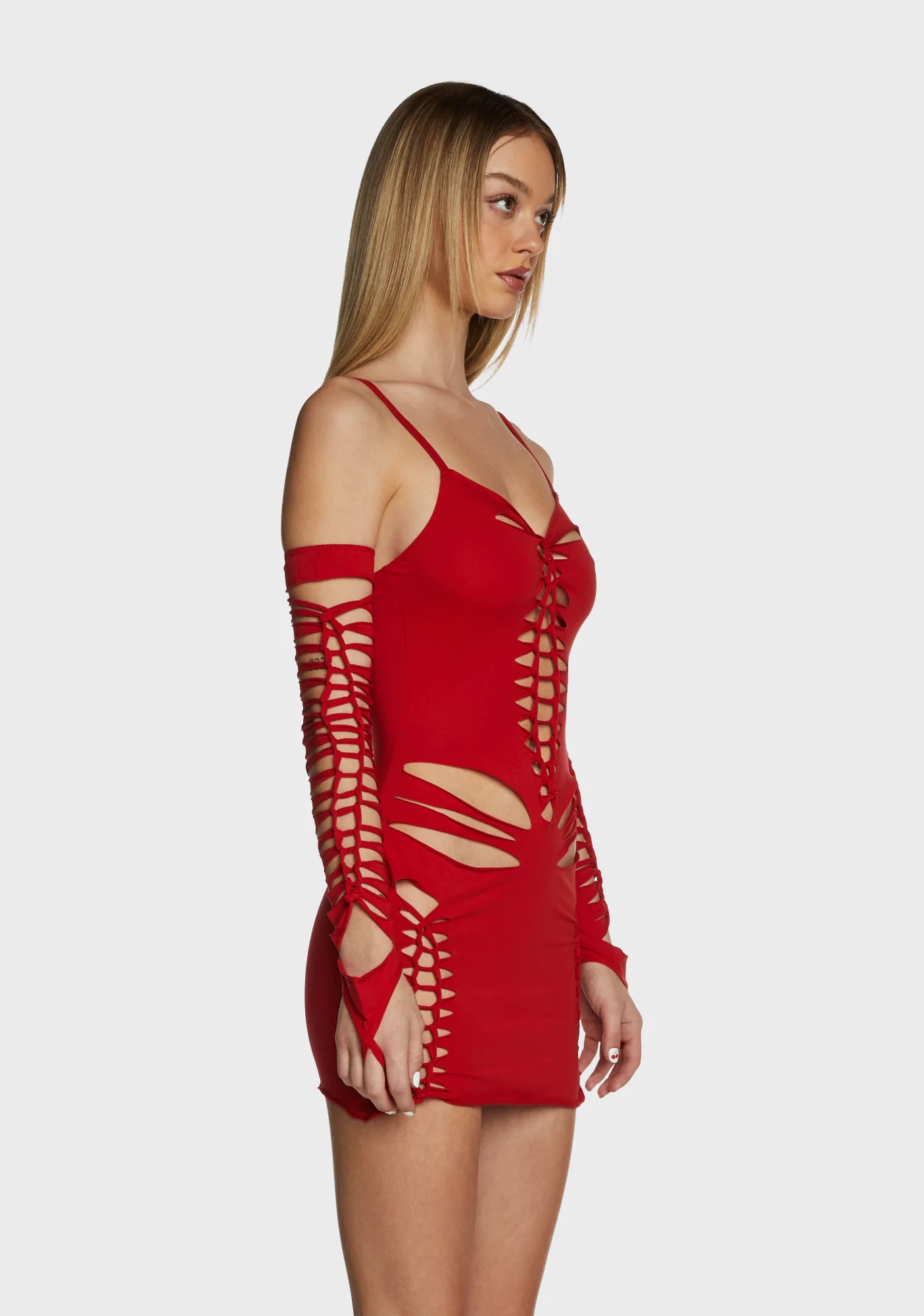 Spellbound Smiles Mini Dress - Red - Image 3