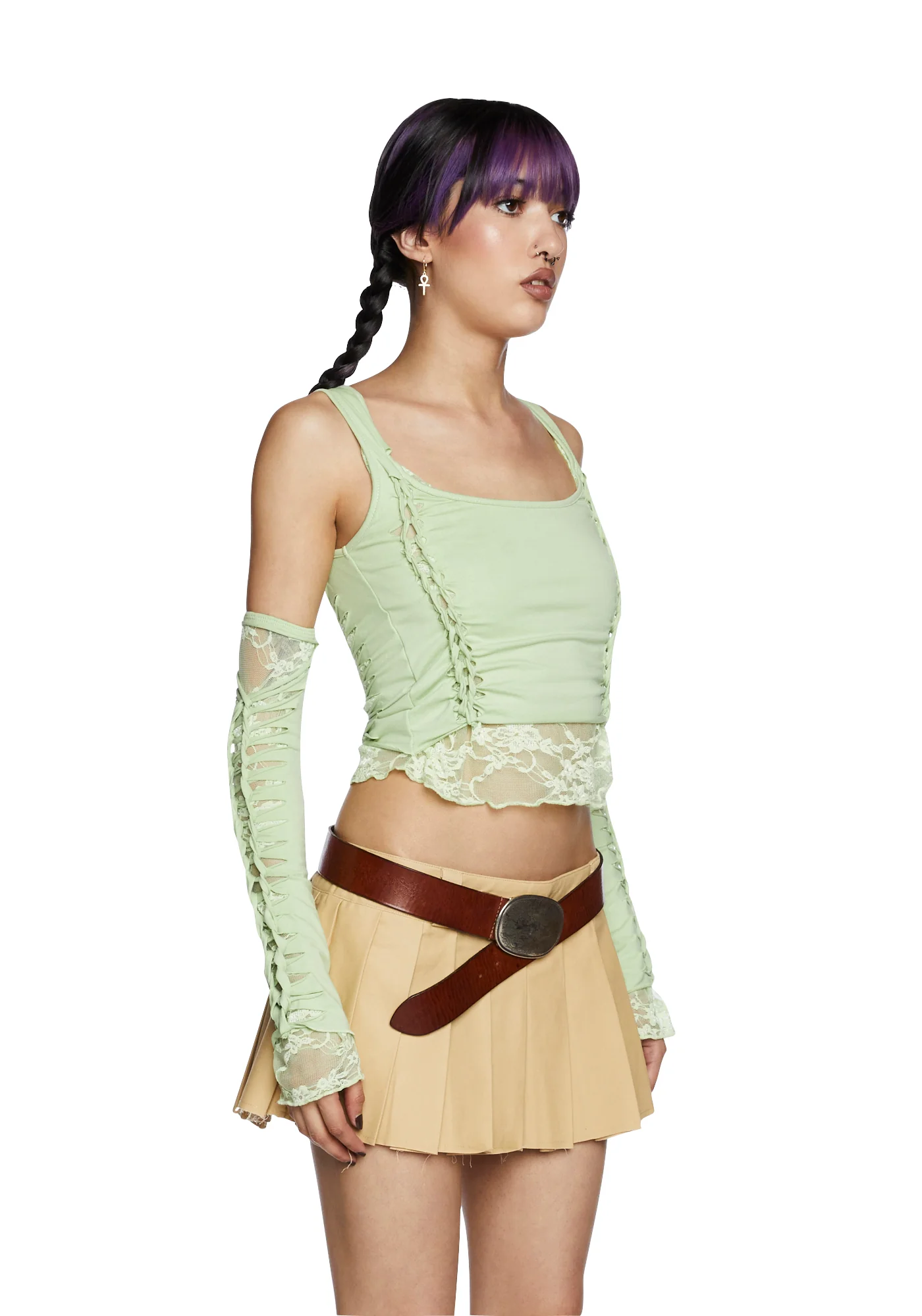 Alternative Spells Top And Gloves Set - Sage - Image 3