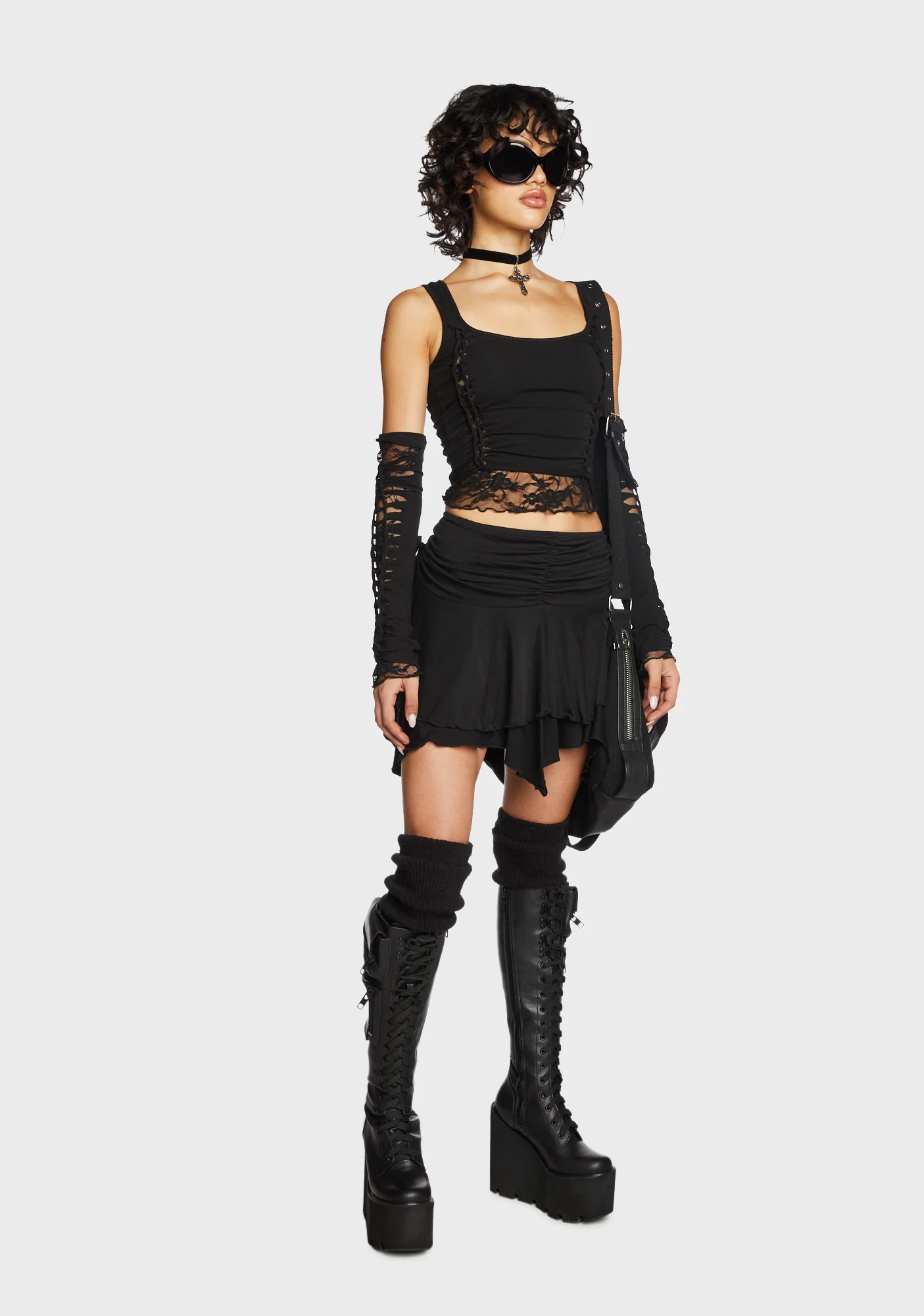 Alternative Spells Top & Gloves Set - Black - Image 2