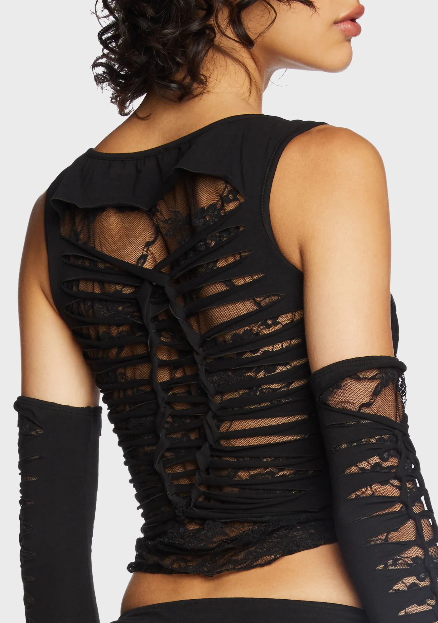Alternative Spells Top & Gloves Set - Black - Image 6