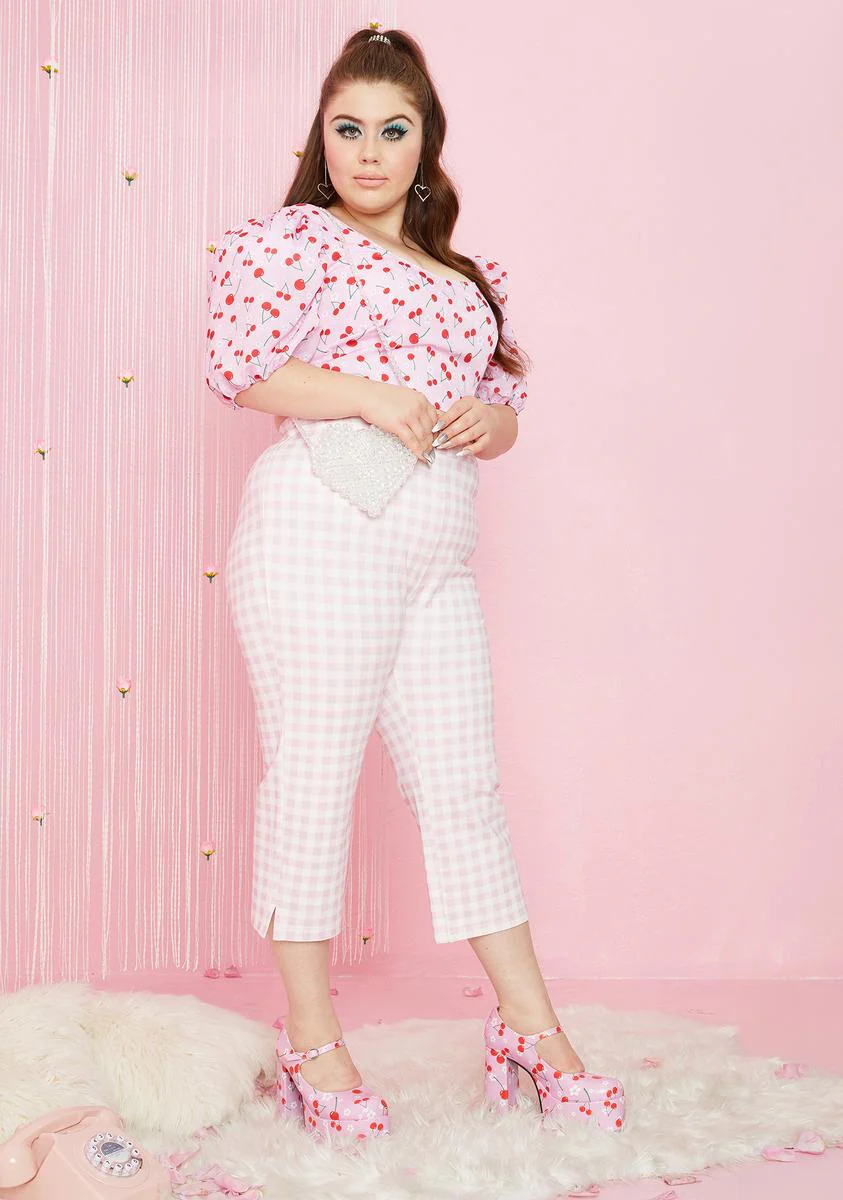 Always At My Peak Gingham Pedal Pushers - Image 3