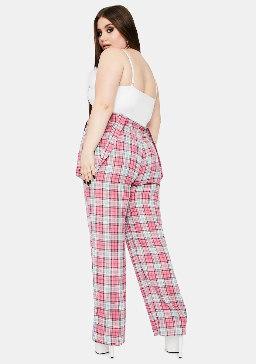Always Take My Lead Suspender Plaid Pants - Image 4