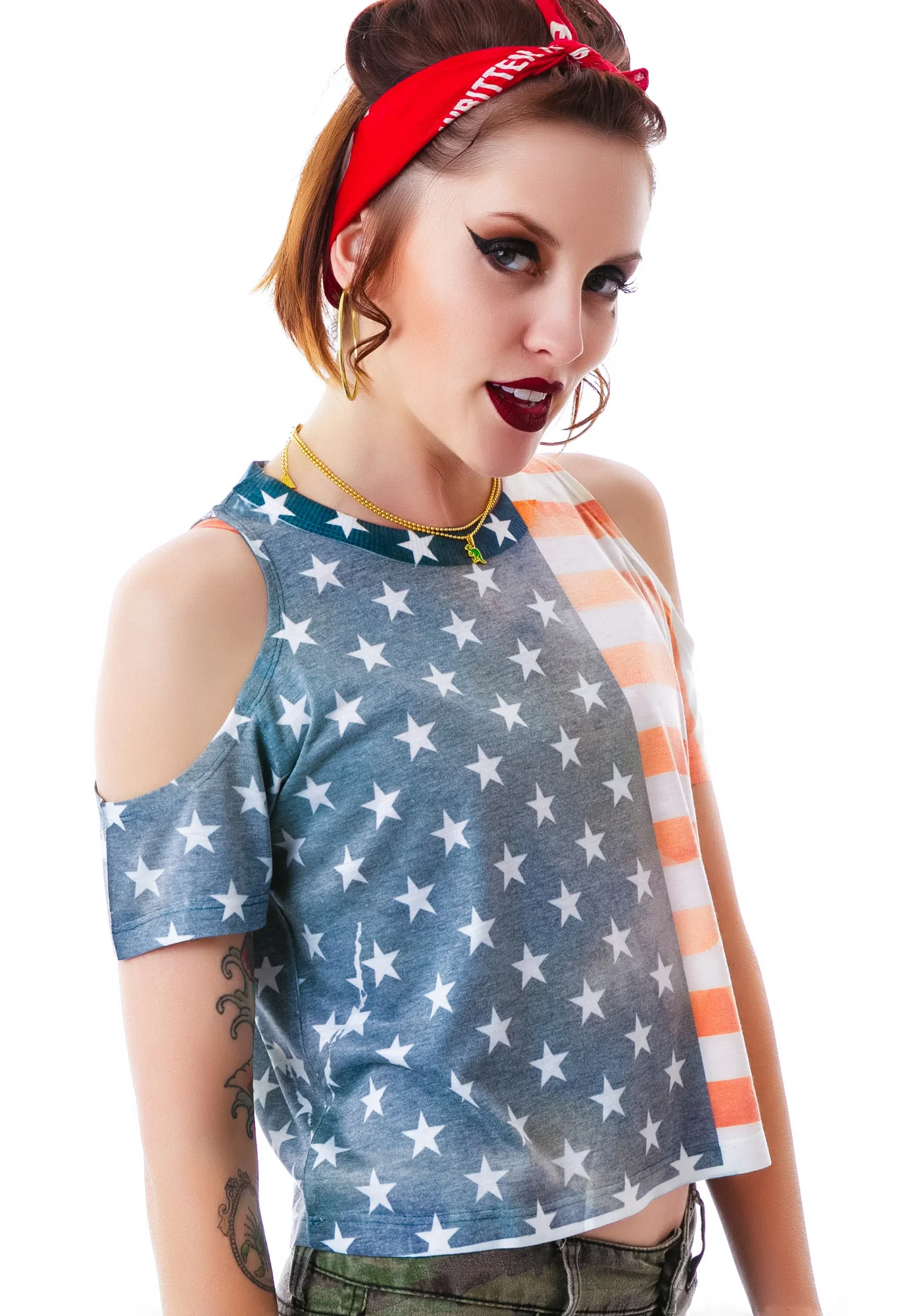 Americana Off The Shoulder Tee - Image 2