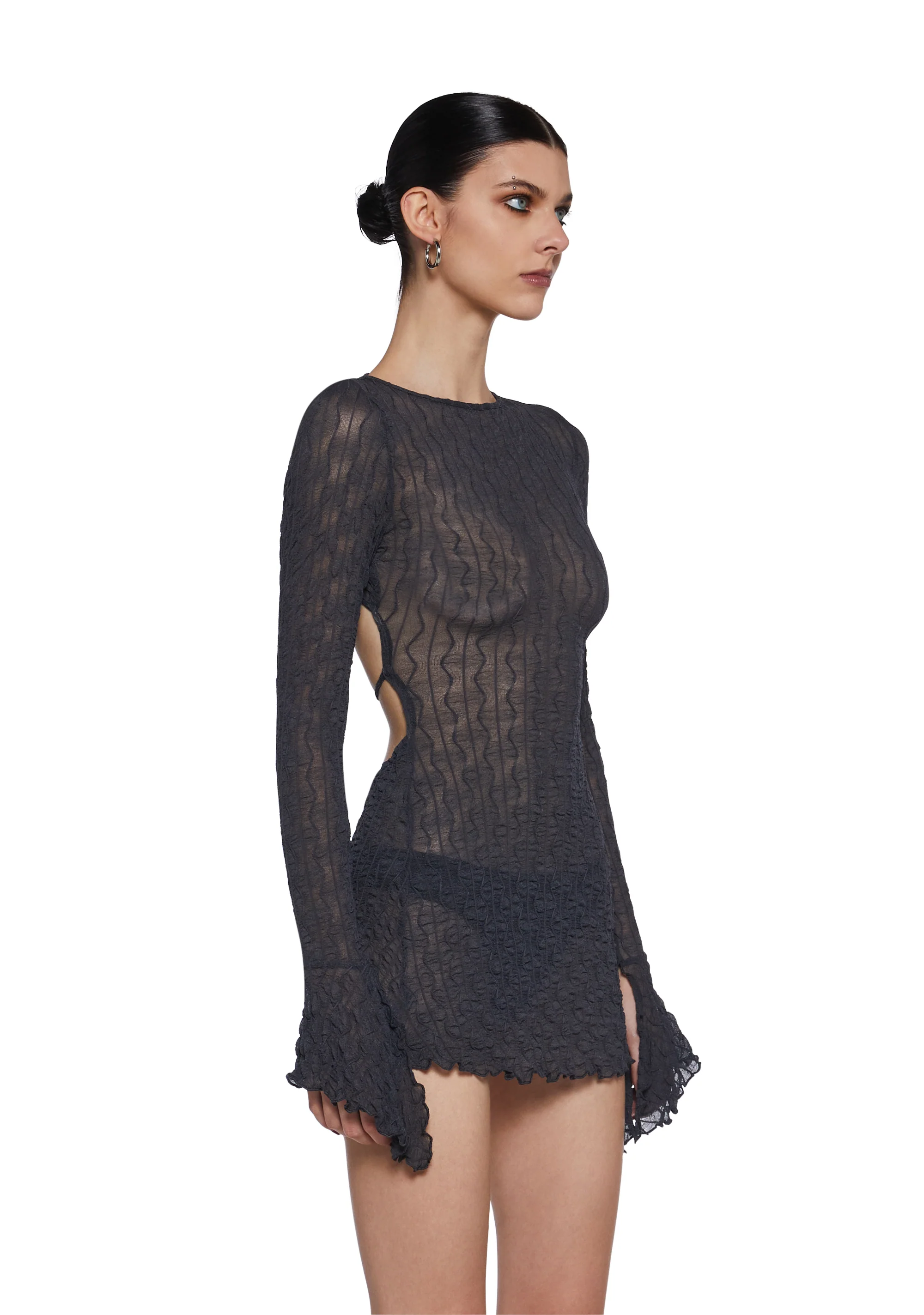 Analog Love Open Back Dress - Gray - Image 4