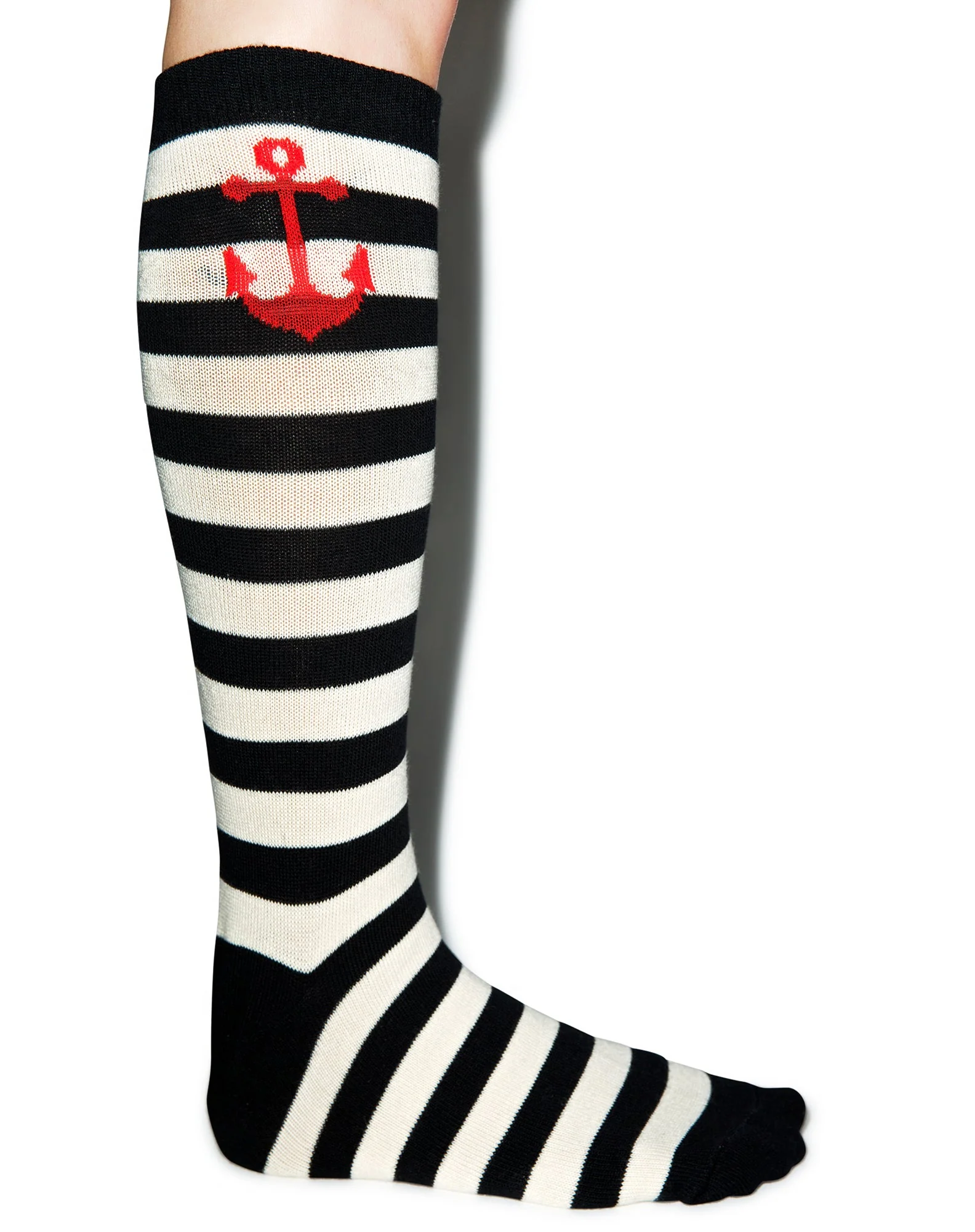 Anchor Stripe Socks - Light Blue - Image 4