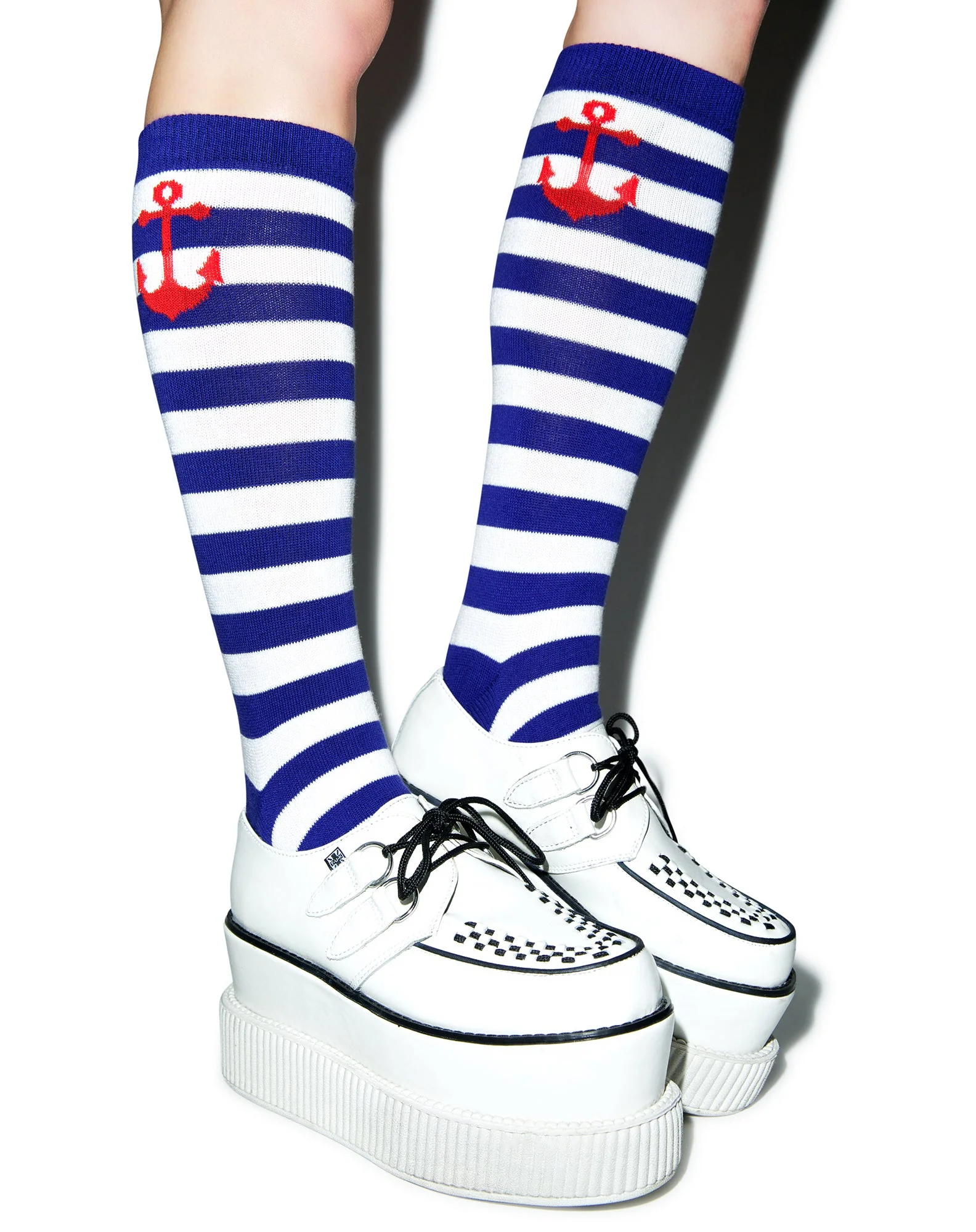 Anchor Stripe Socks - Light Blue - Image 6