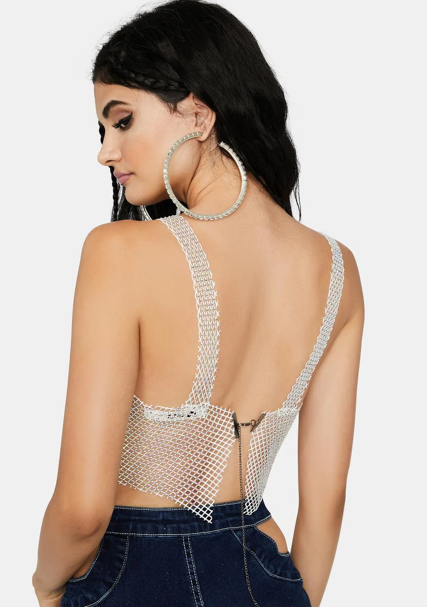 Angel All Bawdy Rhinestone Mesh Crop Top - Image 4