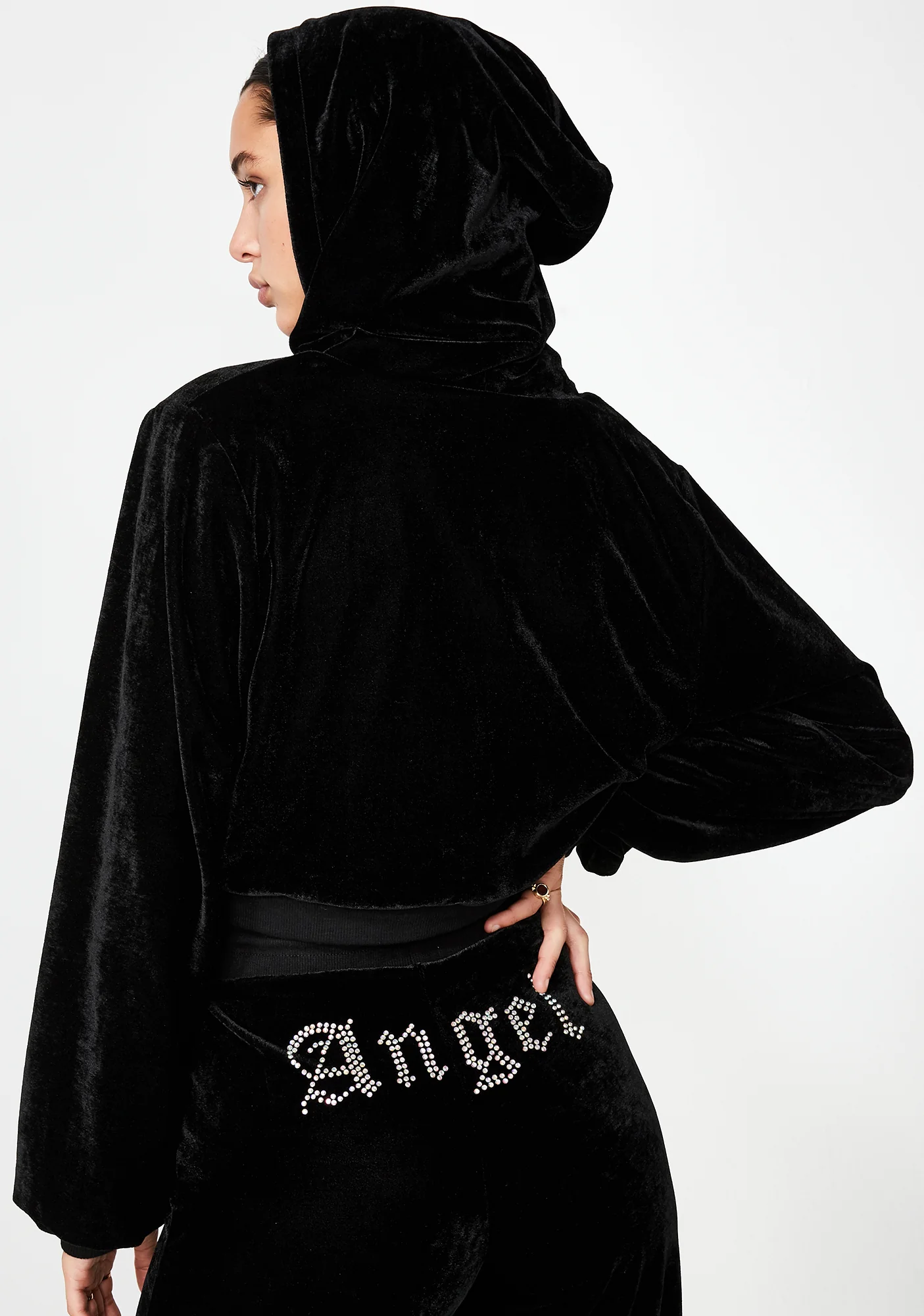 Angel Diamante Velour Jacket - Image 4