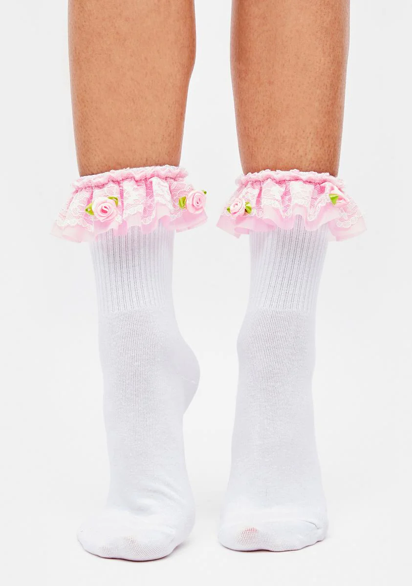Angel Flower Kisses Crew Socks - Image 2