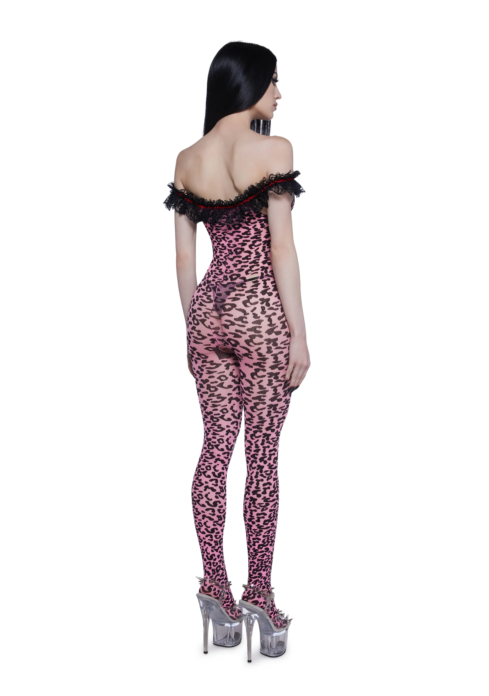 Animal Instincts Leopard Print Body Stocking - Image 4