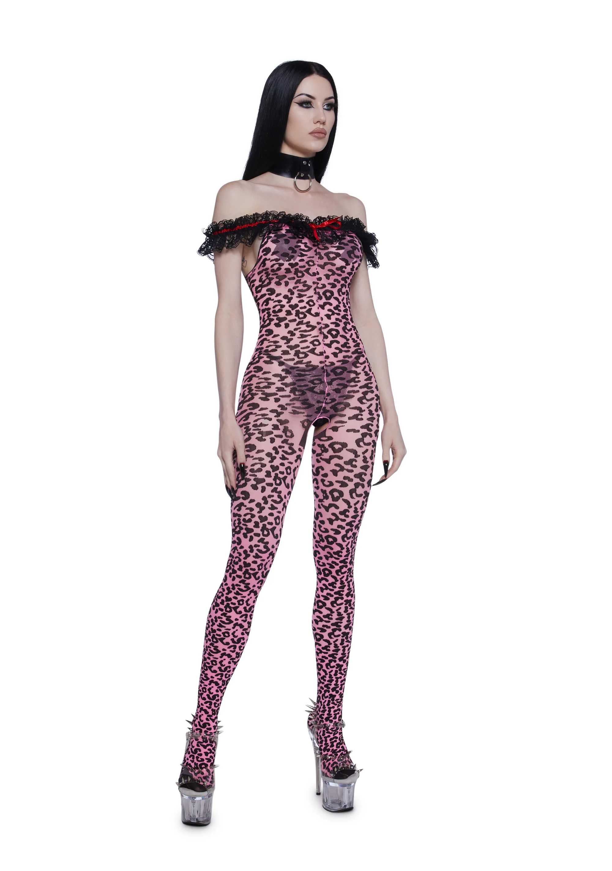 Animal Instincts Leopard Print Body Stocking - Image 5