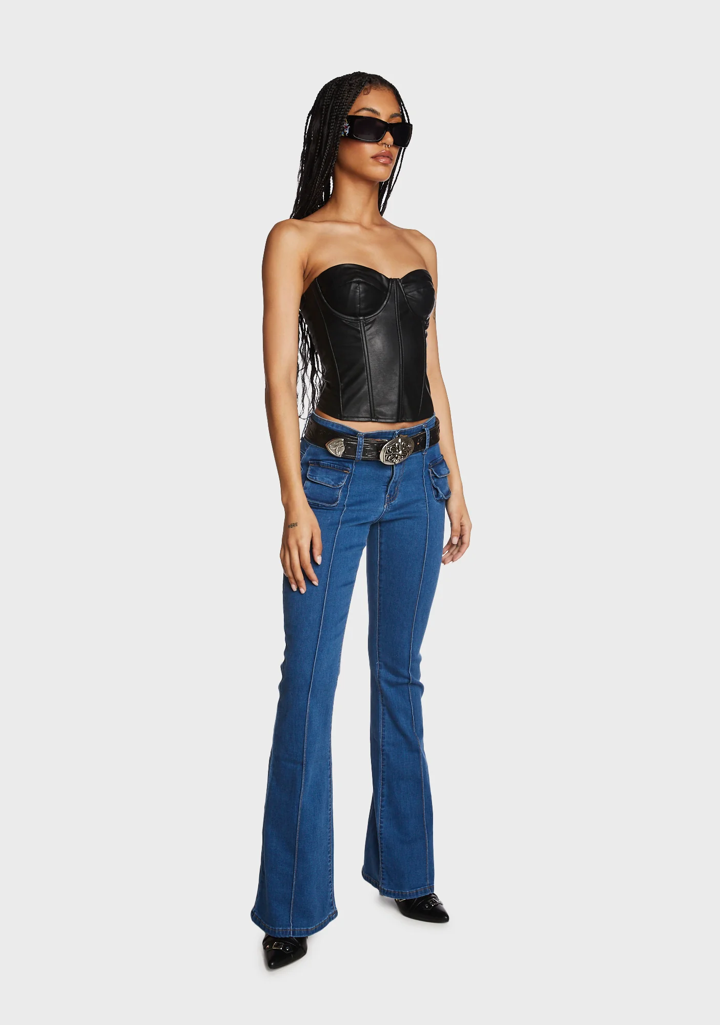 Aniyah Faux Leather Corset - Image 2