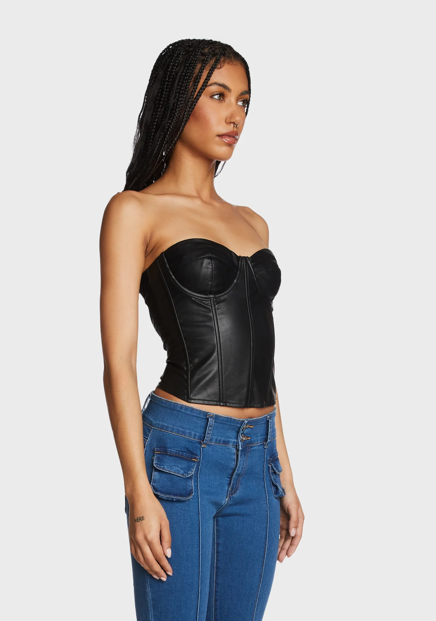 Aniyah Faux Leather Corset - Image 3