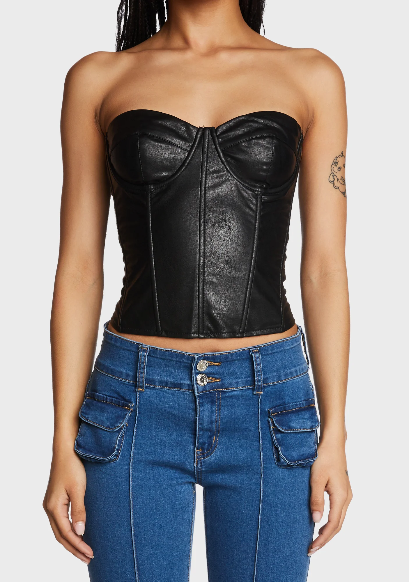 Aniyah Faux Leather Corset - Image 5