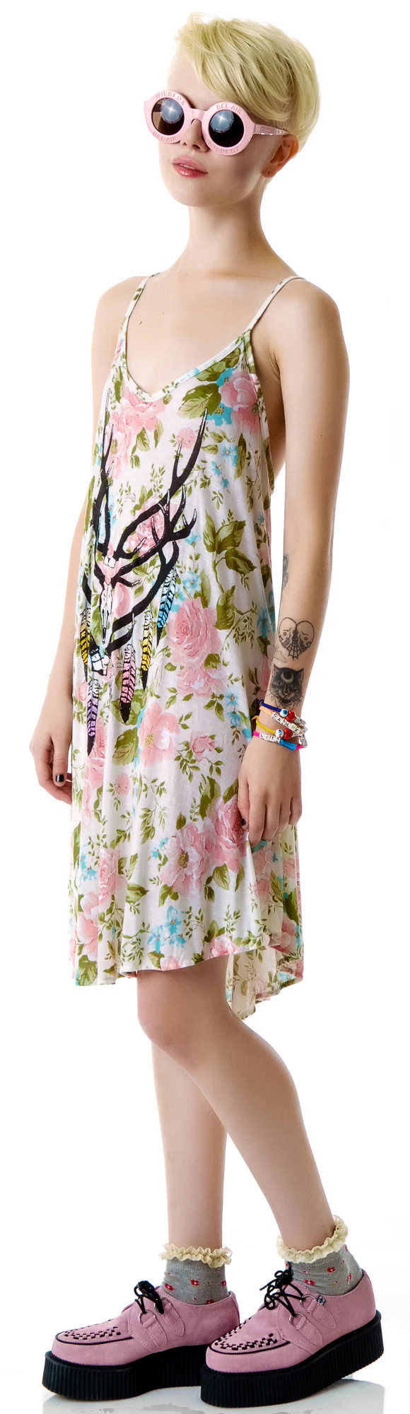 Antler Feathers Slip Dress - Image 2
