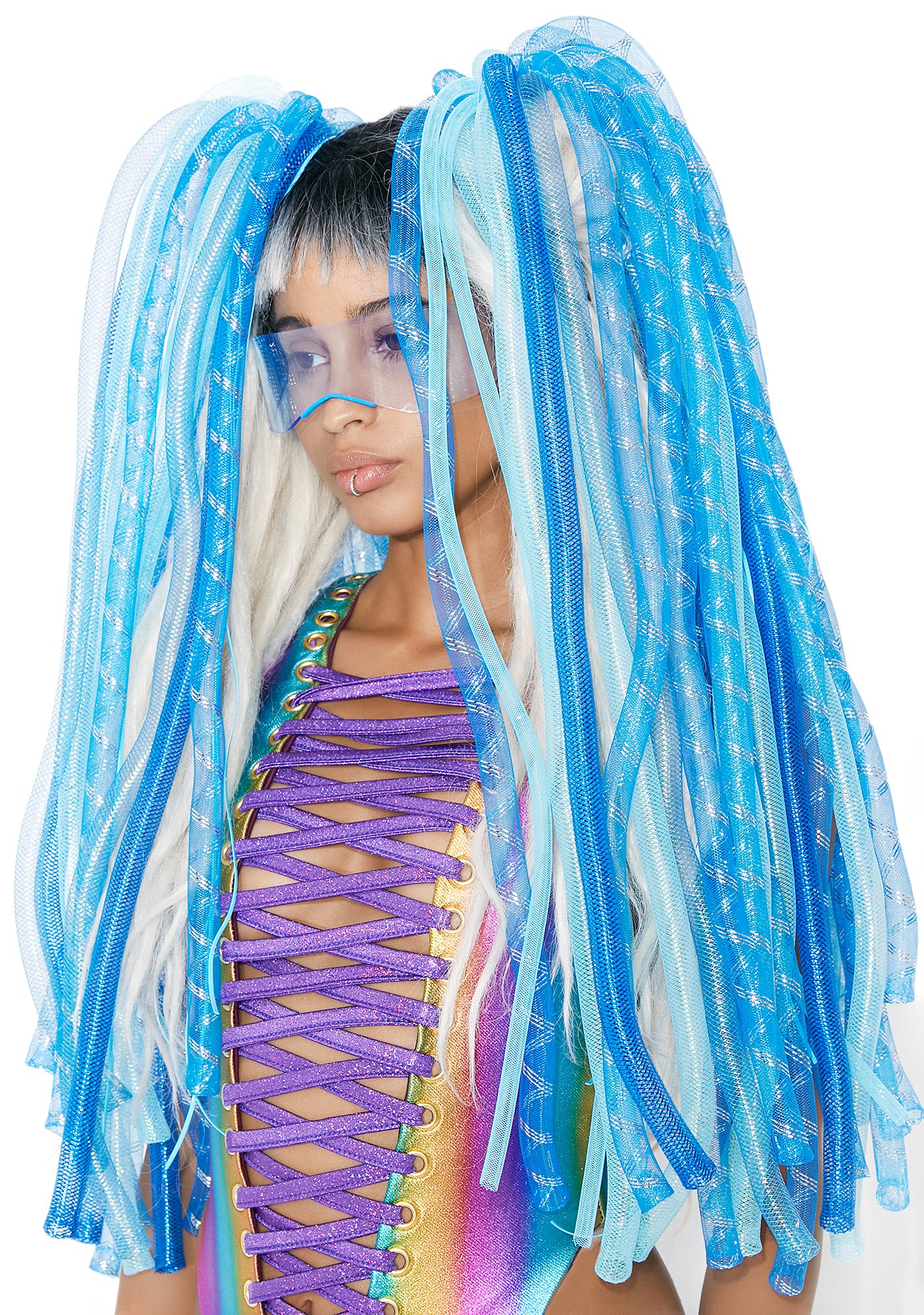Aqua Cyberlox Tie-In Hair Falls - Image 4