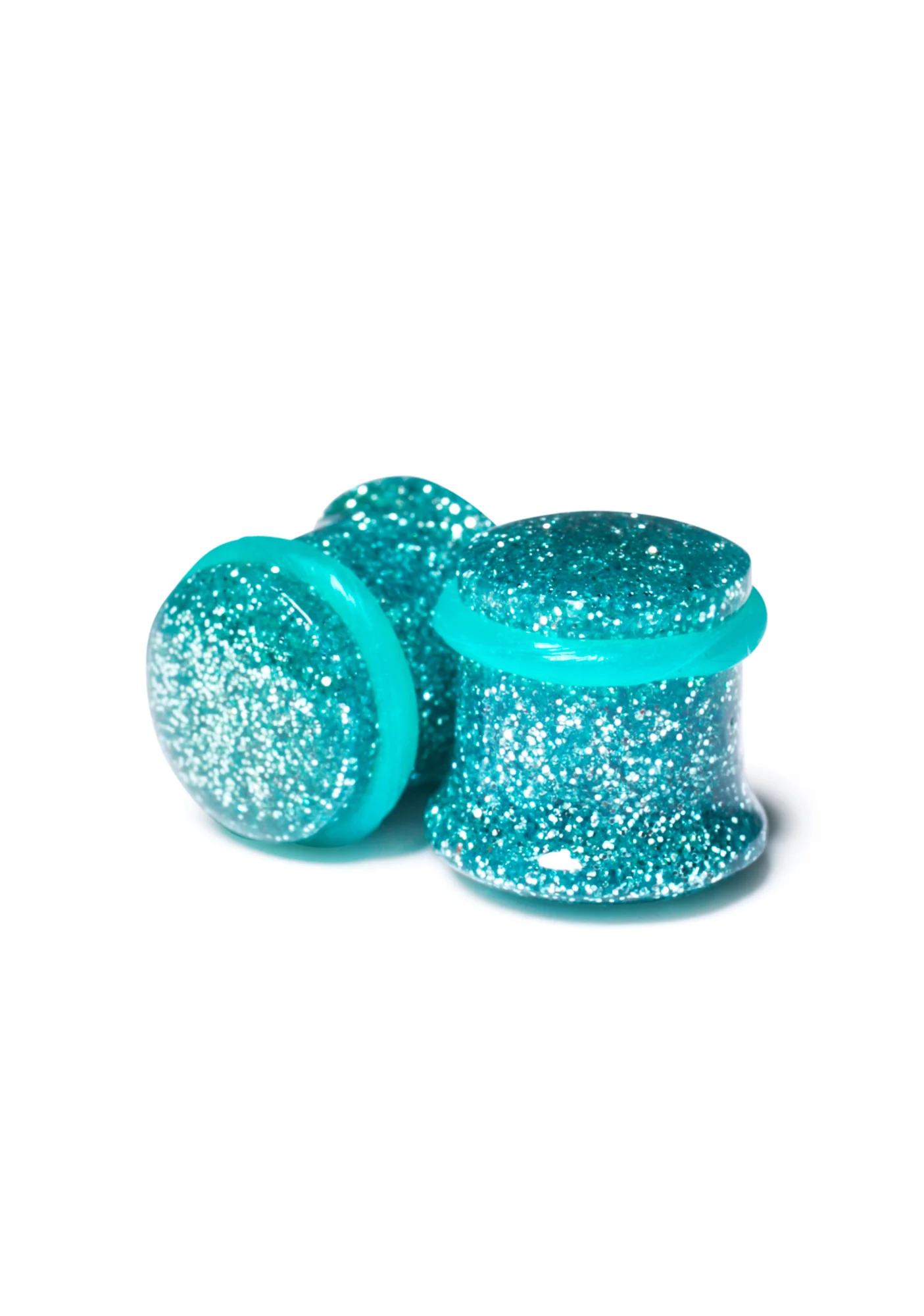 Aqua Dreams Gauged Glitter Plugs - Image 5