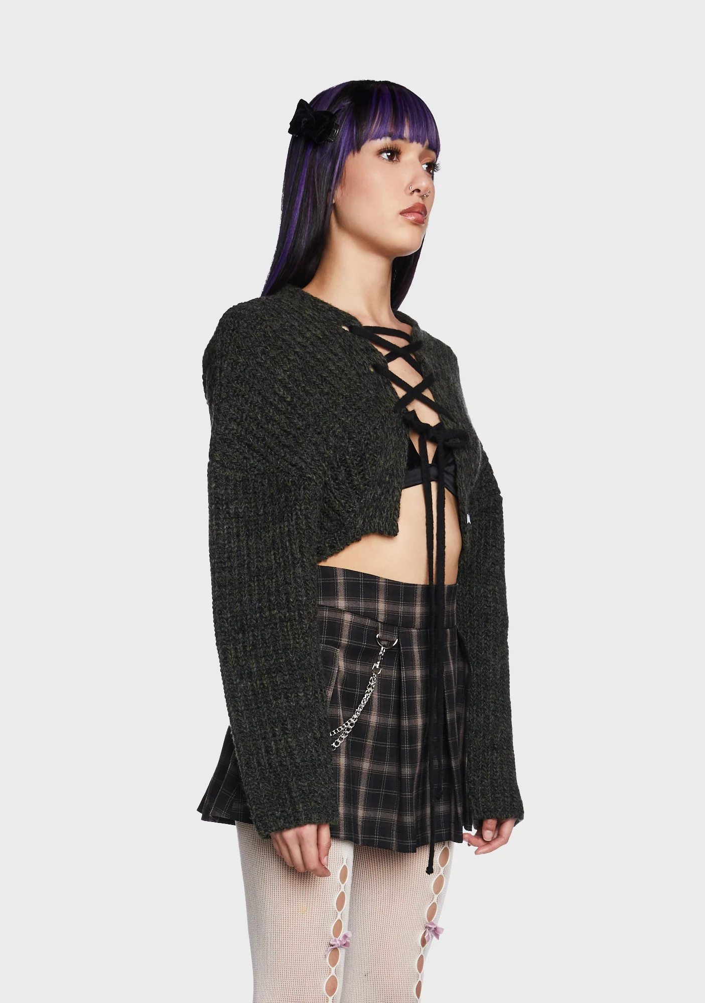 Arabella Lace Up Cardigan - Image 3