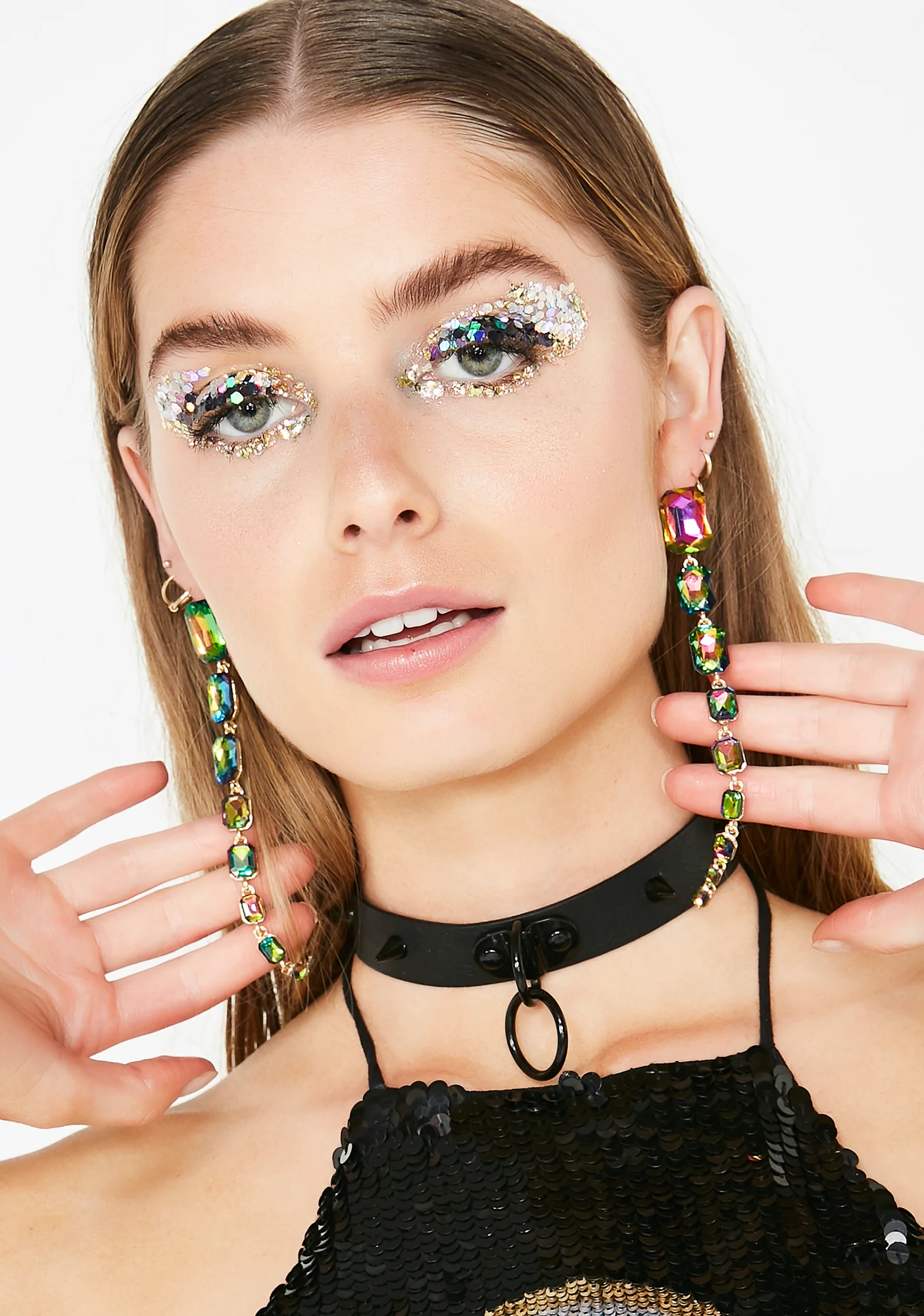 Ariel's Grotto Iridescent Gem Earrings - Image 3