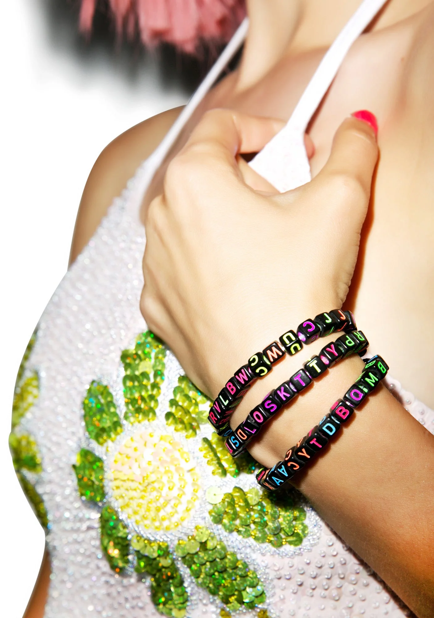 Around Da Block Beaded Bracelets - Black - Image 9