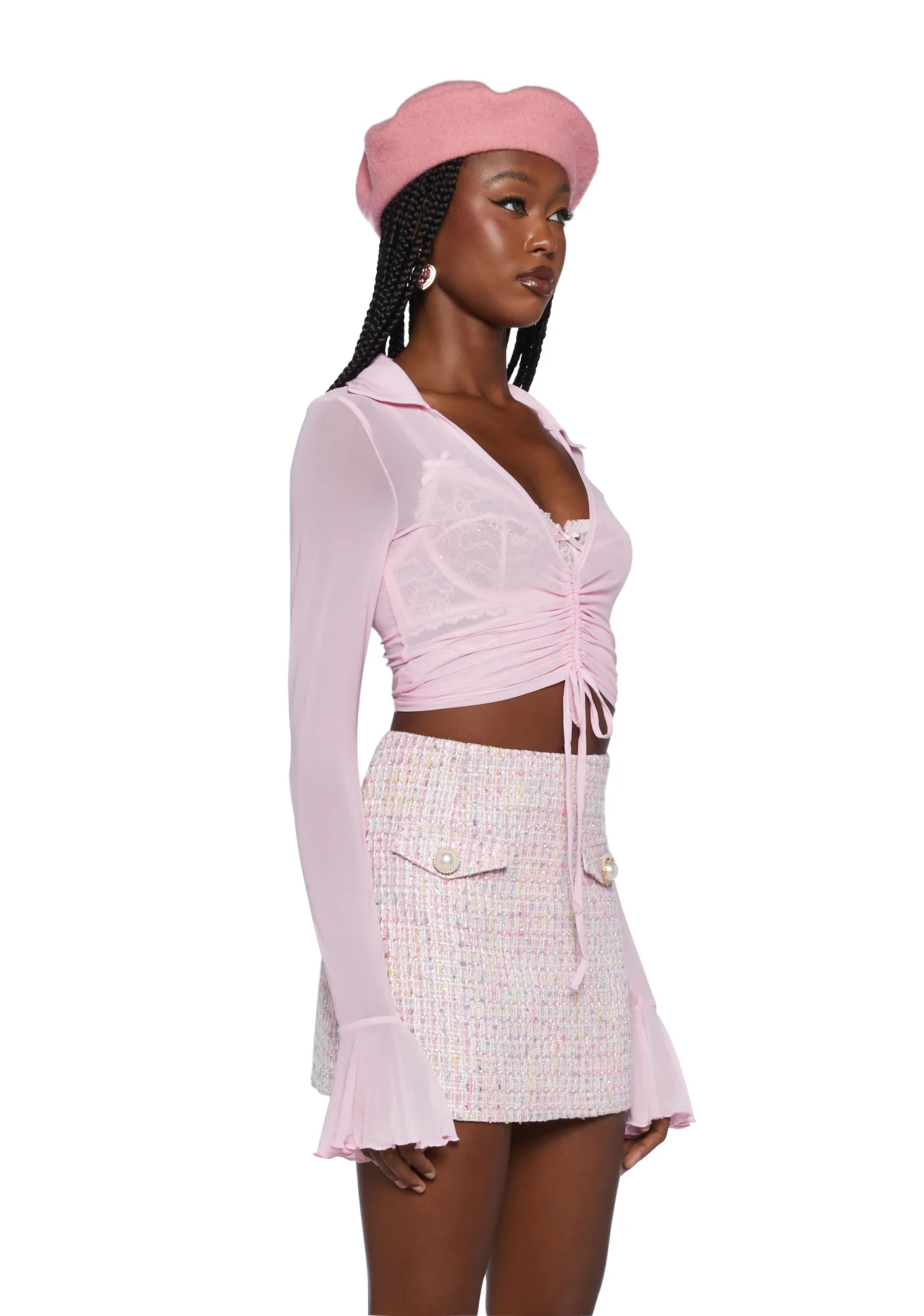 Ascend Your Throne Crop Top - Pink - Image 3