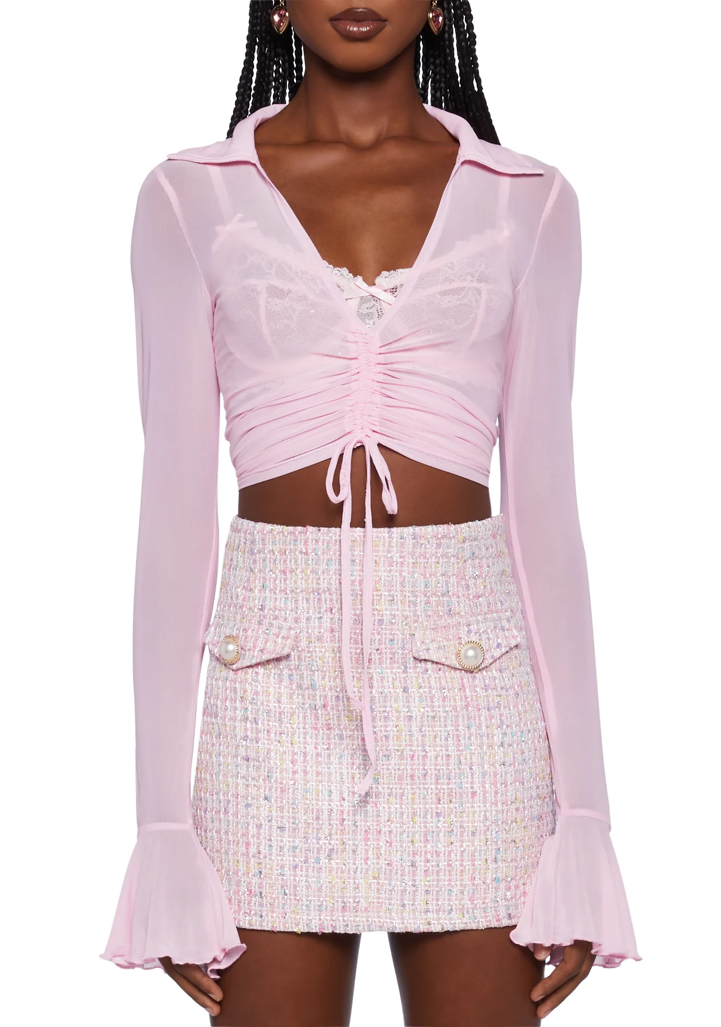 Ascend Your Throne Crop Top - Pink - Image 5