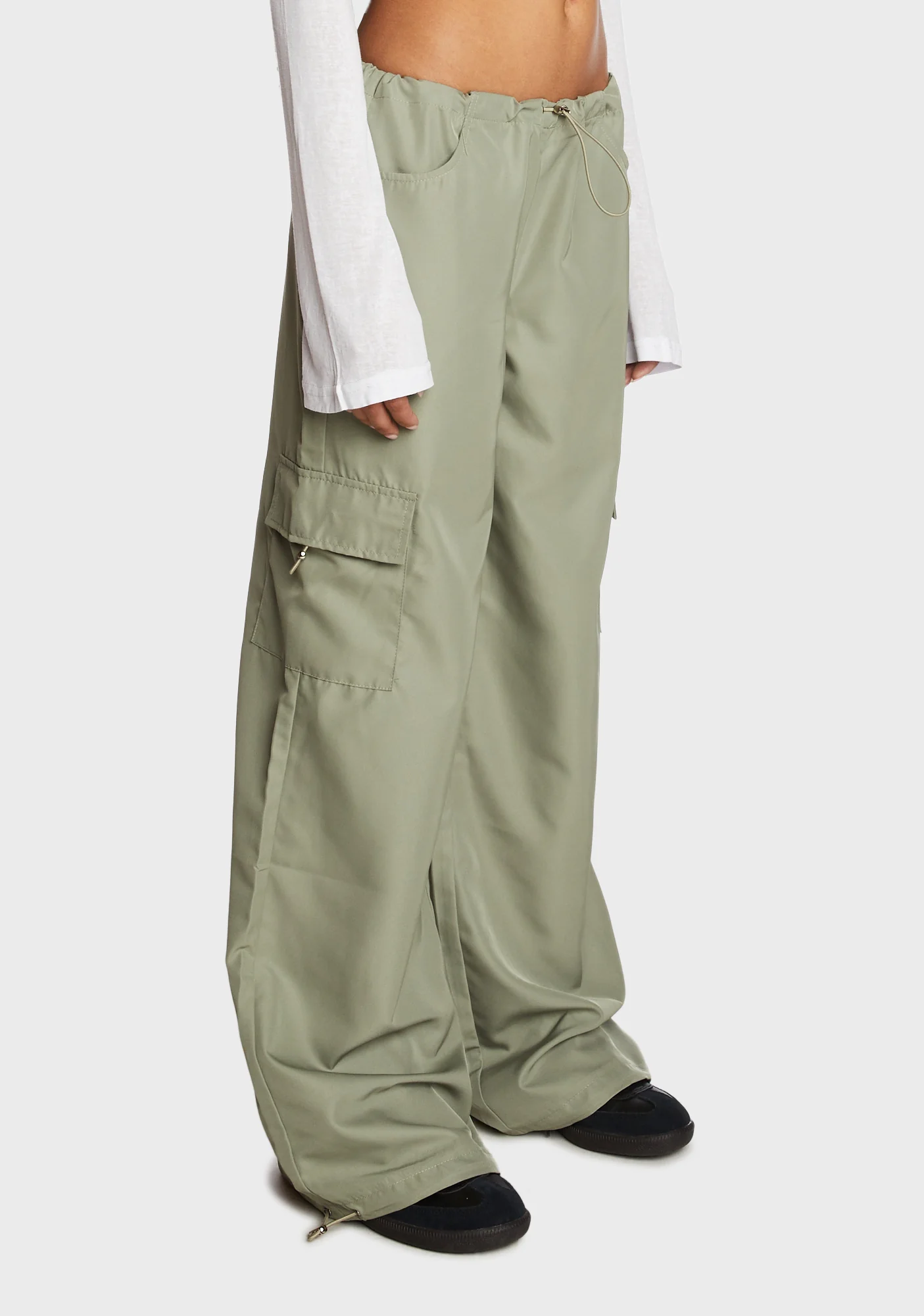 Asha Low Rise Nylon Cargo Pants - Image 3