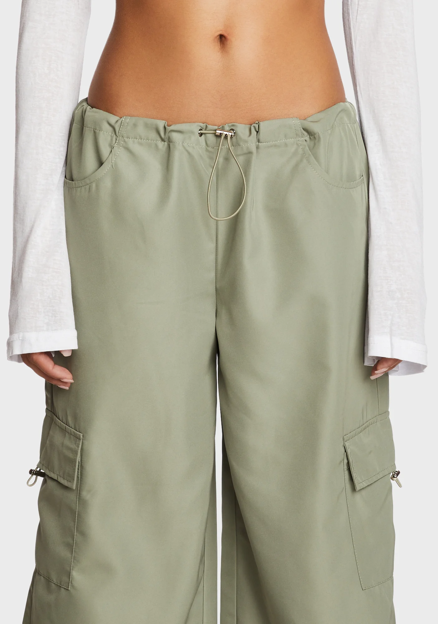 Asha Low Rise Nylon Cargo Pants - Image 5