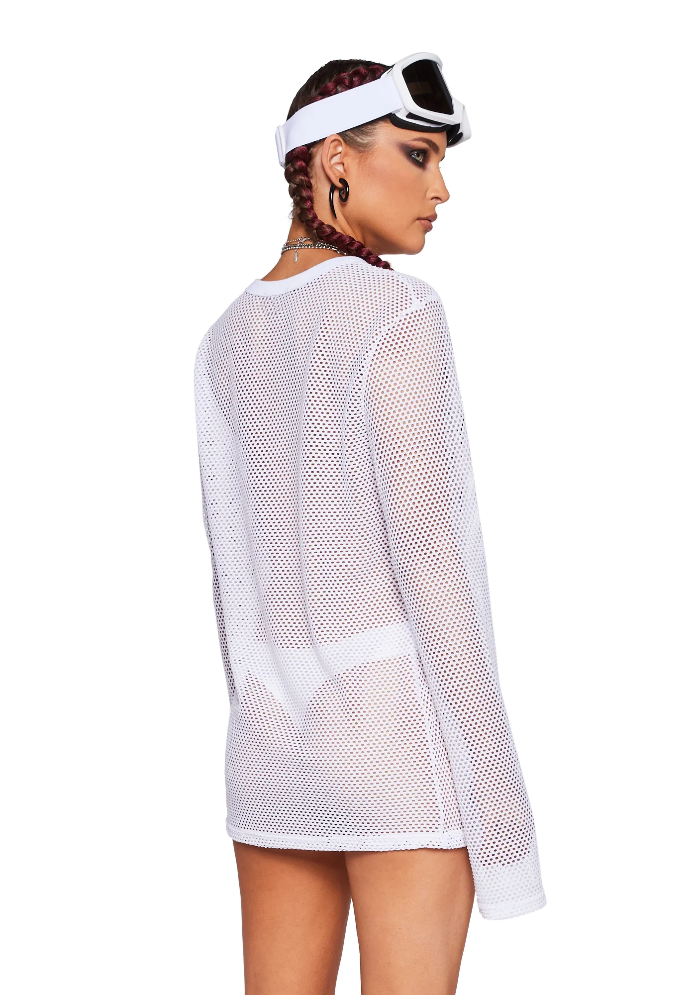 Ashen Atlas Unisex Fishnet Top - White - Image 4