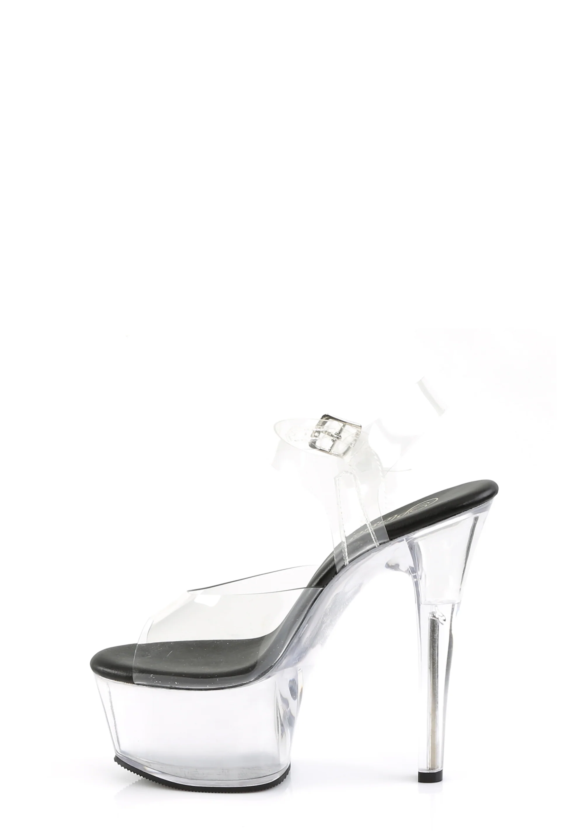 Aspire-608 Platform Ankle Strap Sandals-Clear - Image 3