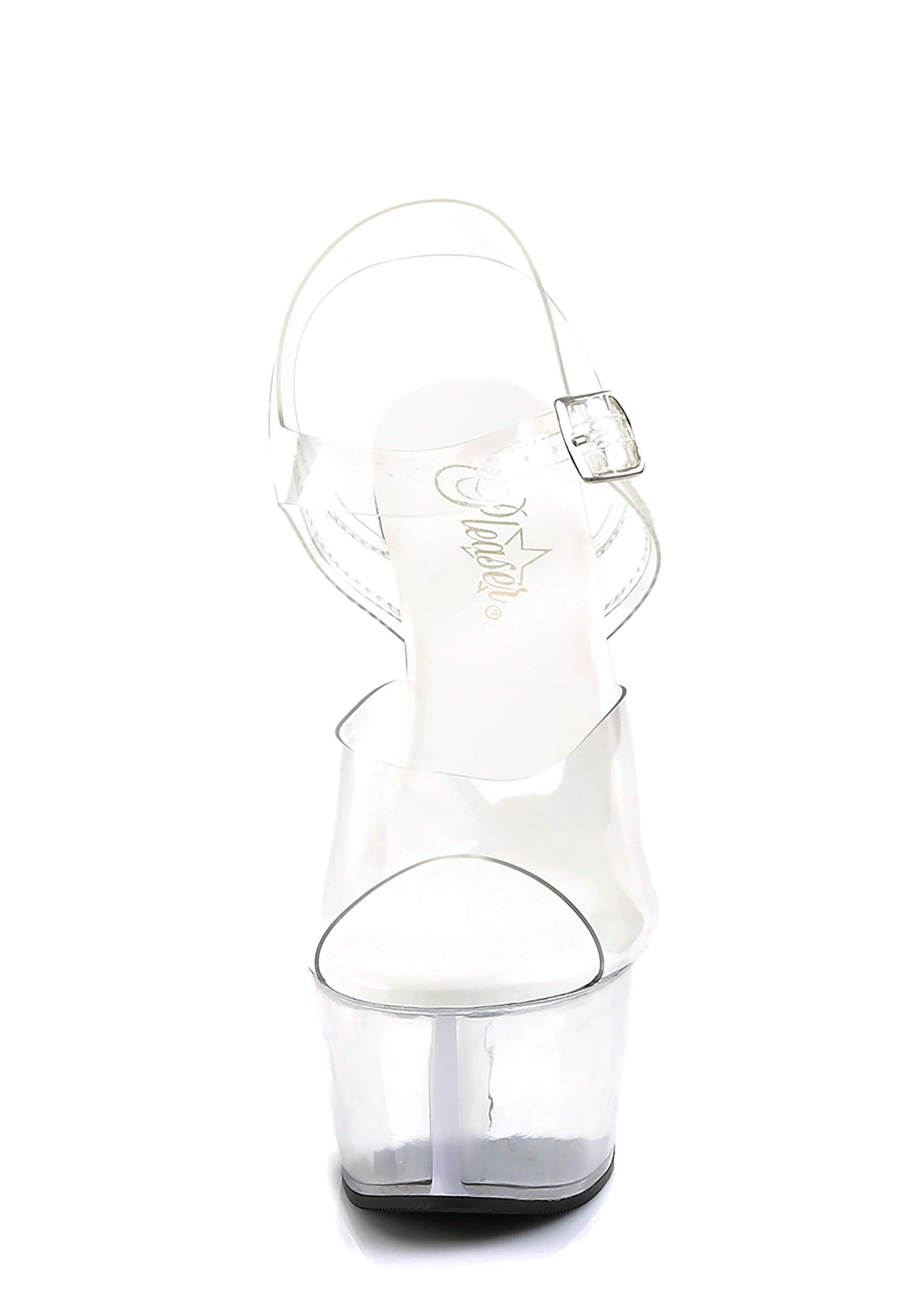 Aspire-608 Platform Ankle Strap Sandals-Clear - Image 2