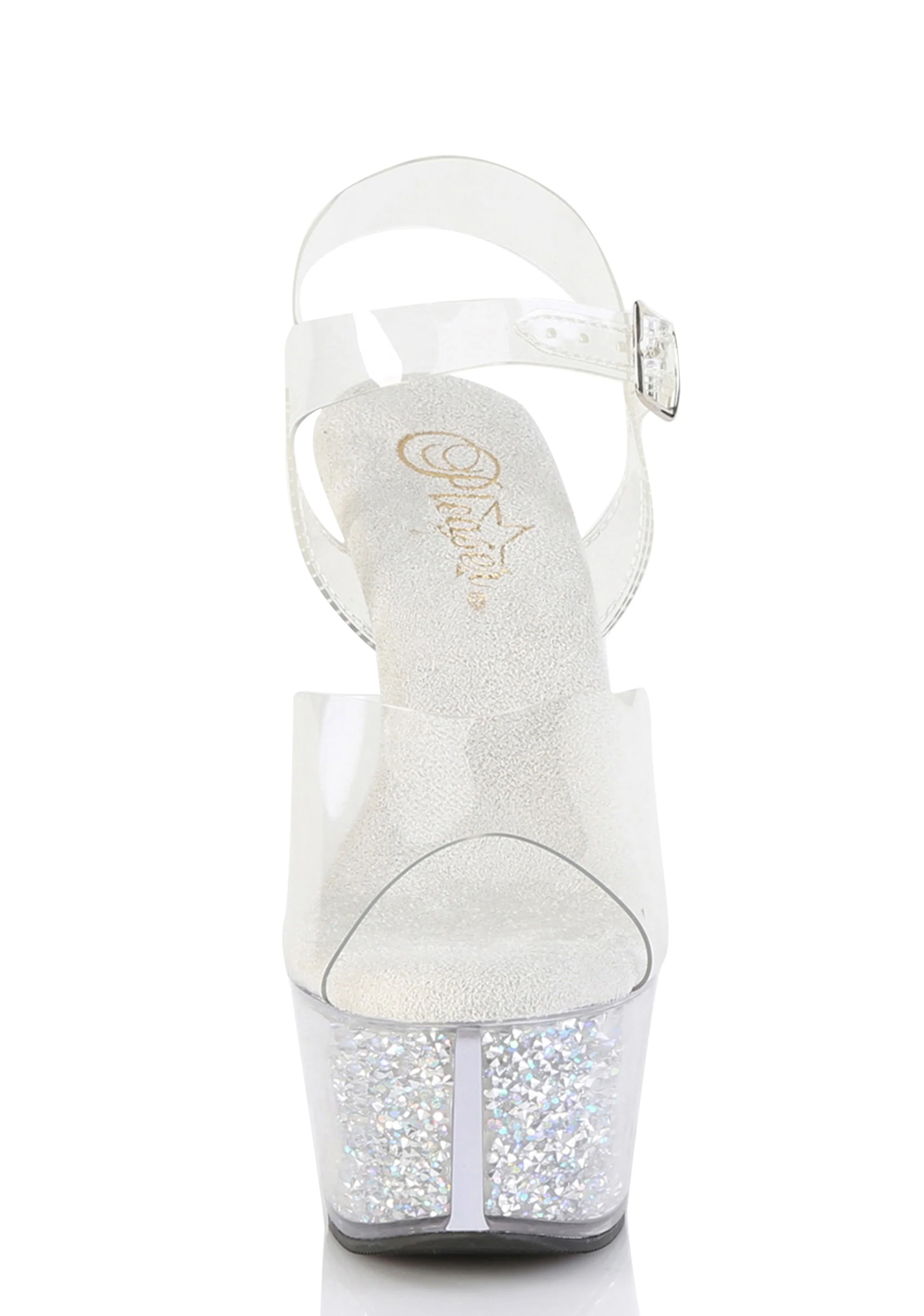 Aspire-608RSI Platform Ankle Strap Sandals-Clear - Image 3