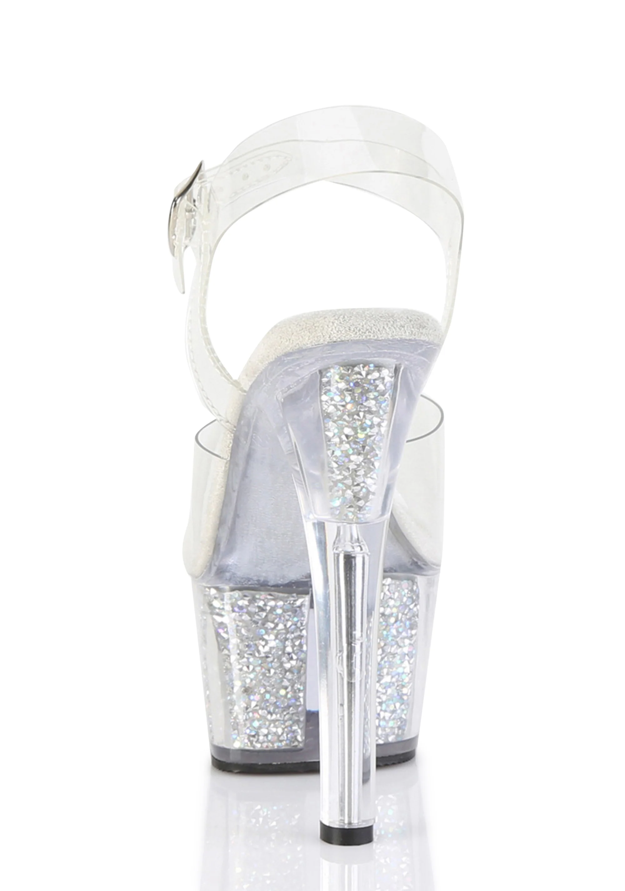 Aspire-608RSI Platform Ankle Strap Sandals-Clear - Image 4