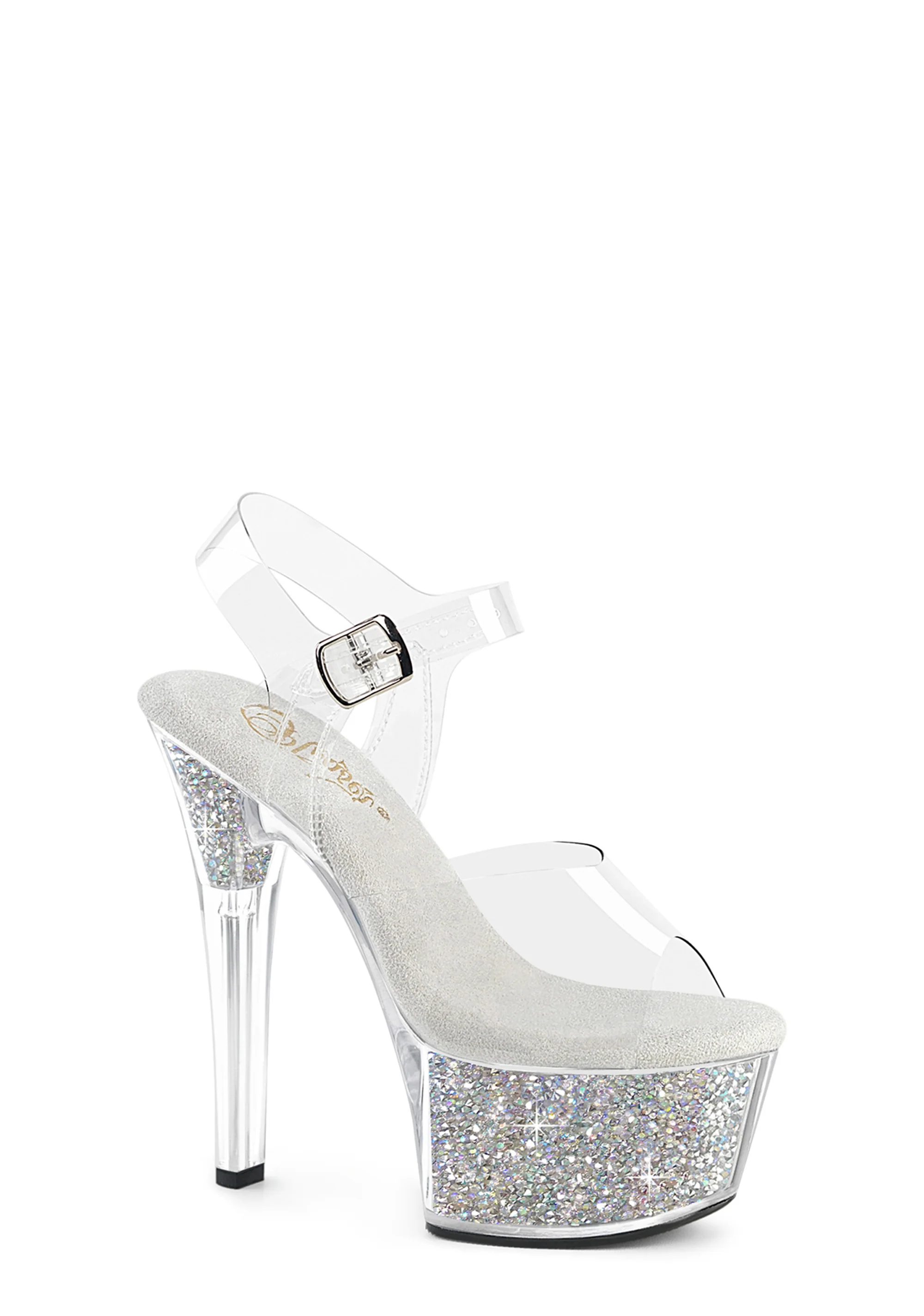 Aspire-608RSI Platform Ankle Strap Sandals-Clear - Image 5