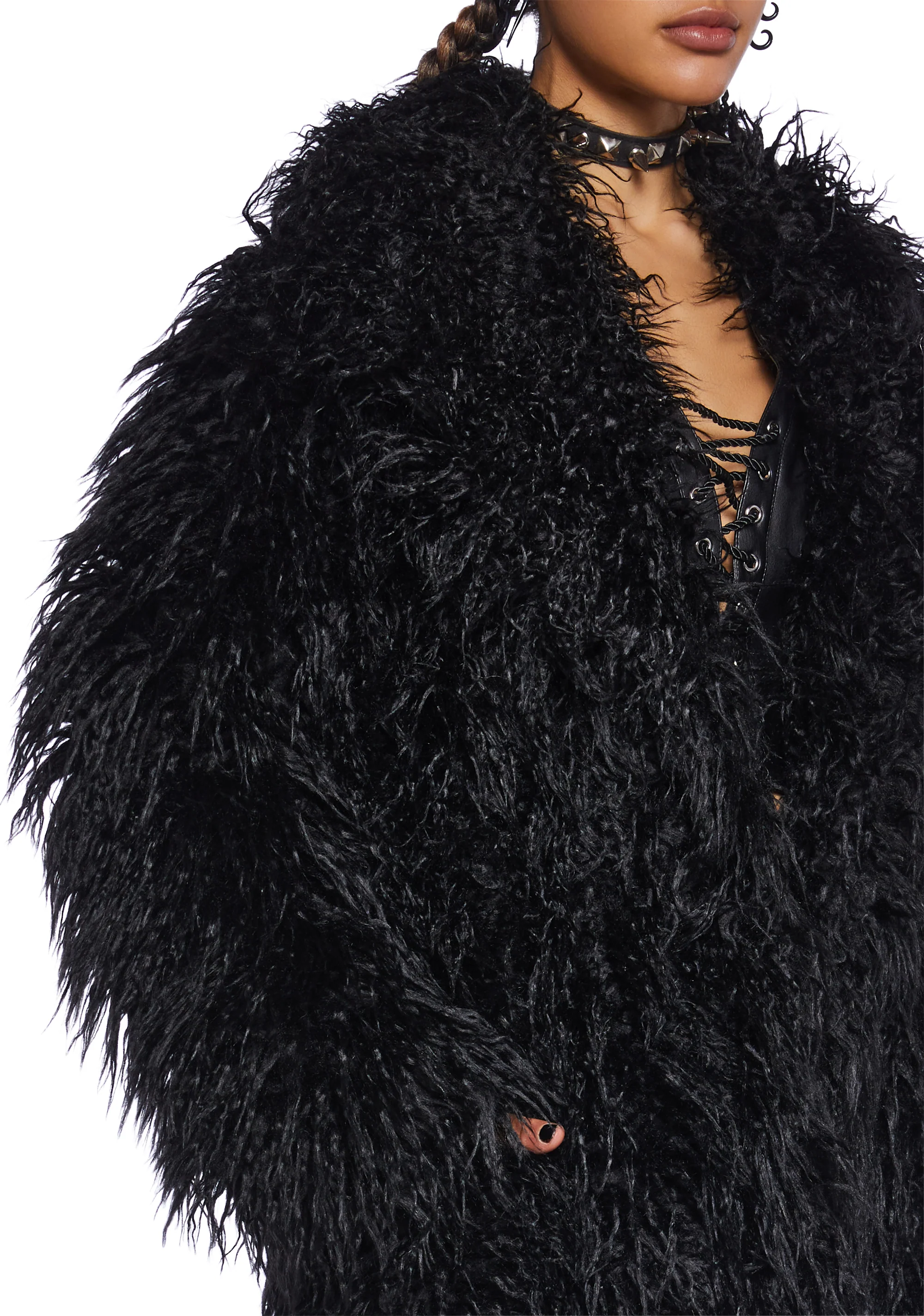Astro Arctic Faux Fur Coat - Black - Image 2